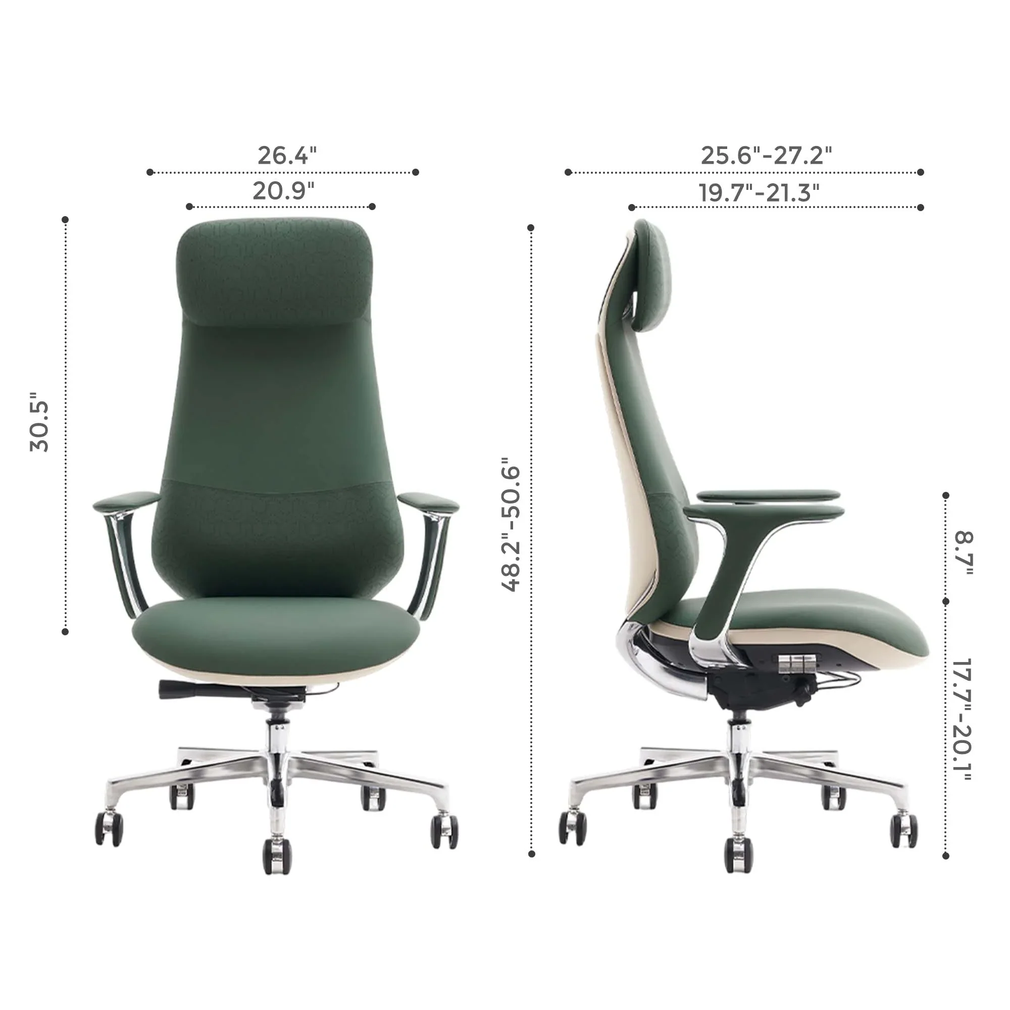Neta Premium Leather Chair with Headrest - Image 105
