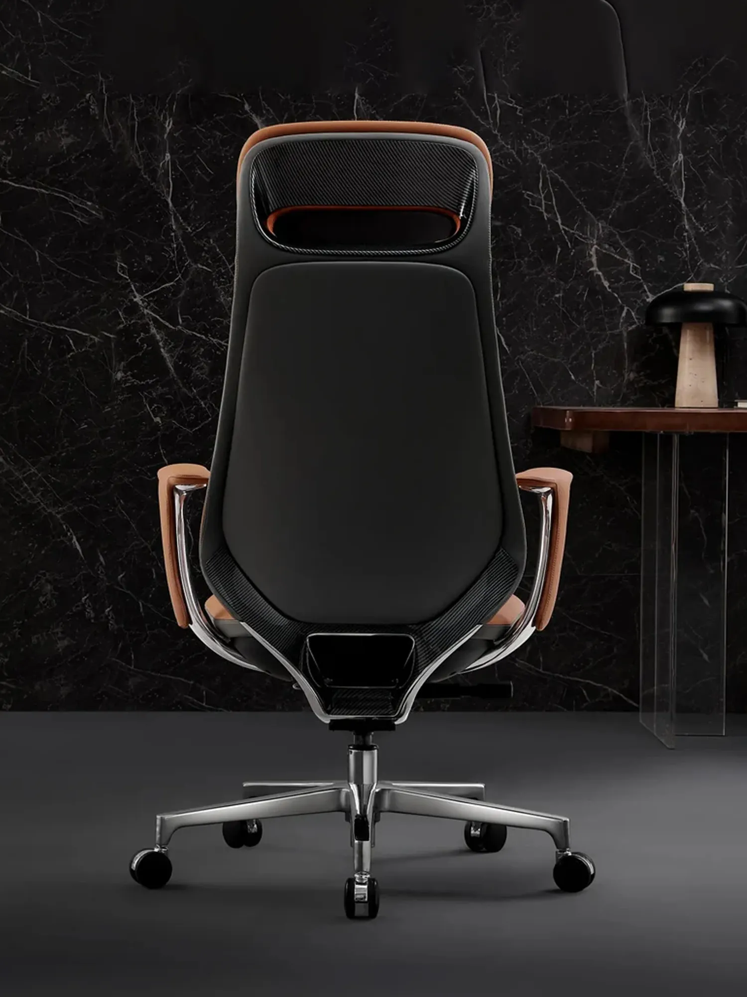 Neta Premium Leather Chair with Headrest - Image 12