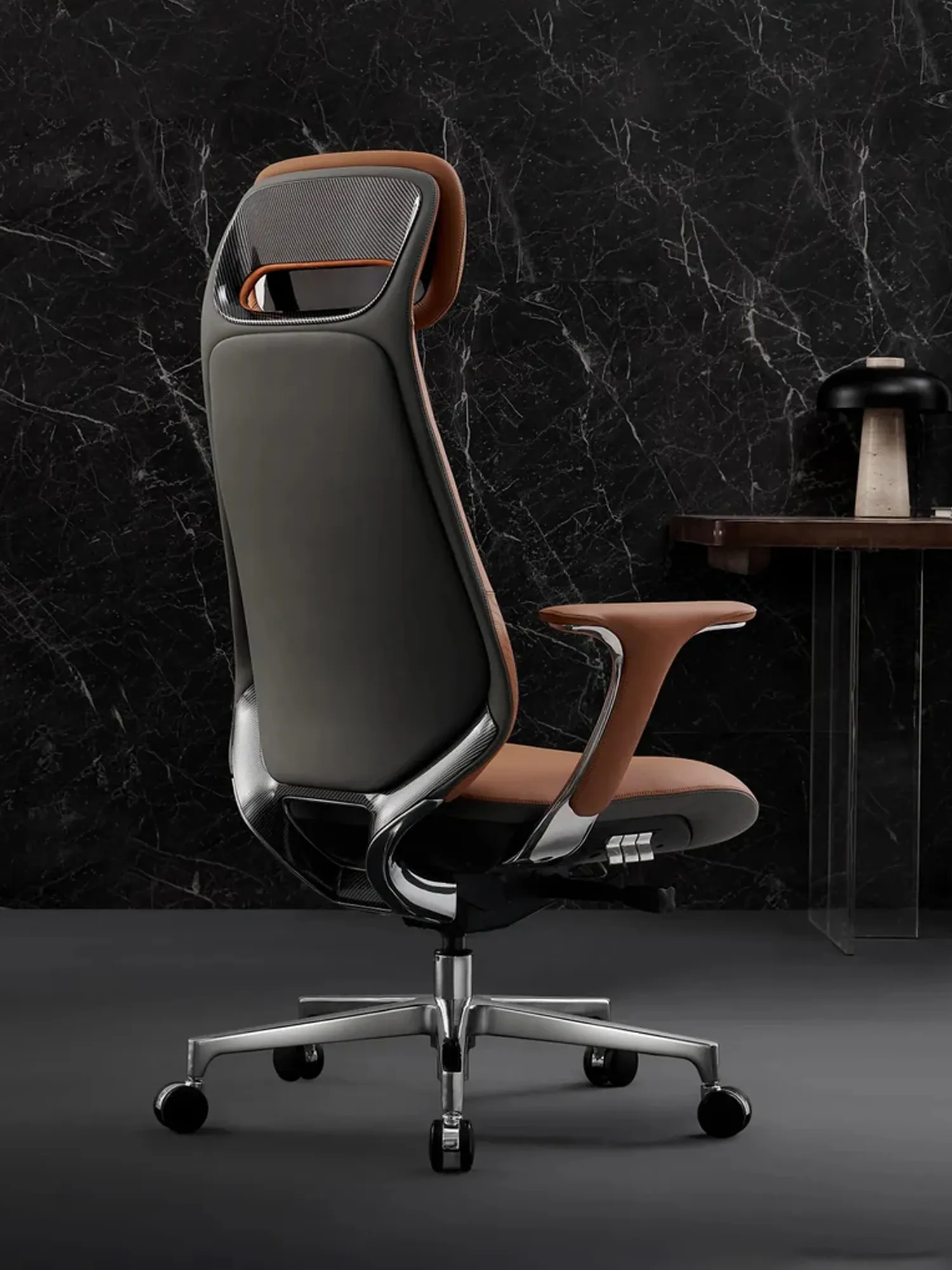 Neta Premium Leather Chair with Headrest - Image 13