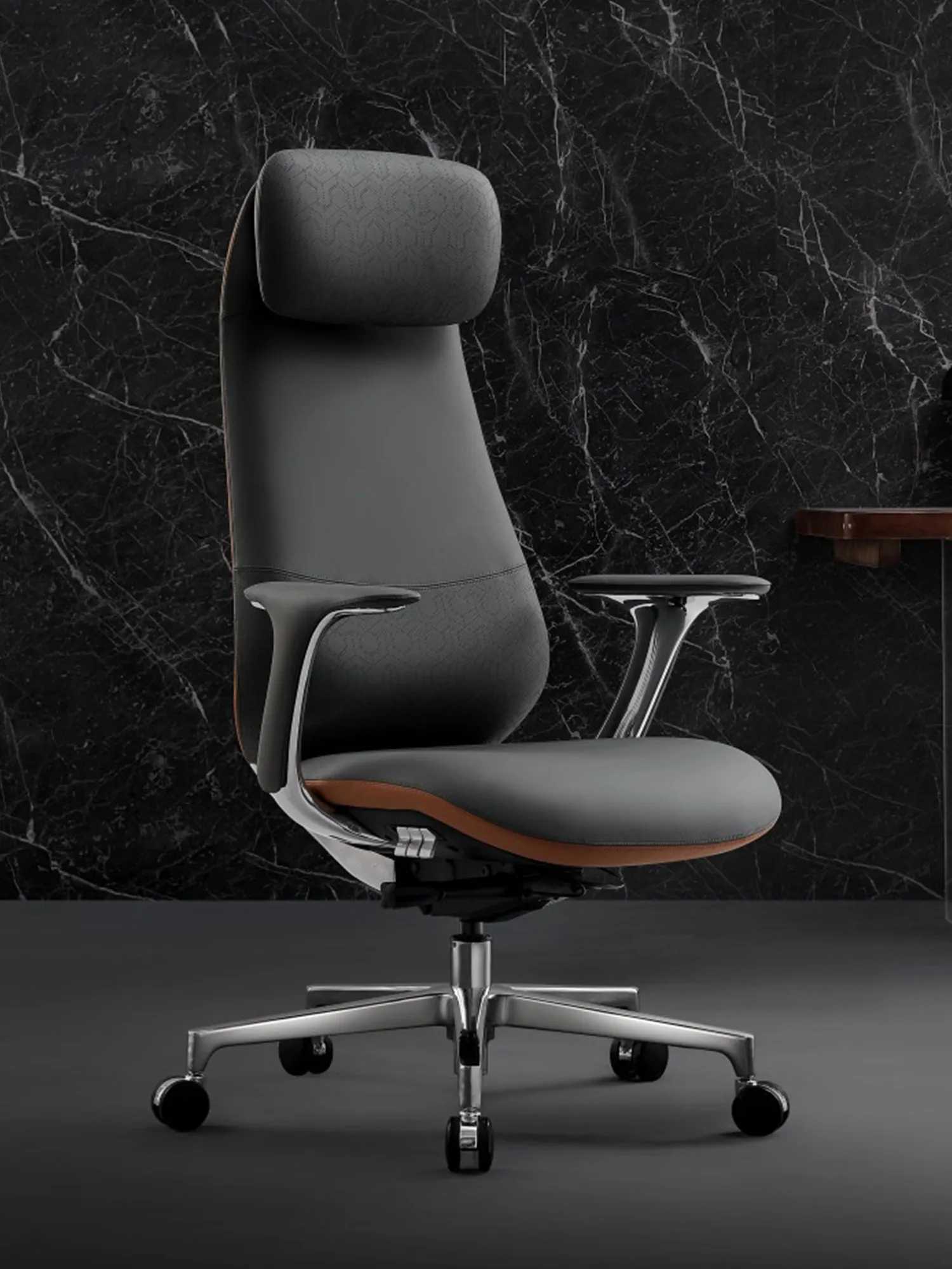 Neta Premium Leather Chair with Headrest - Image 21