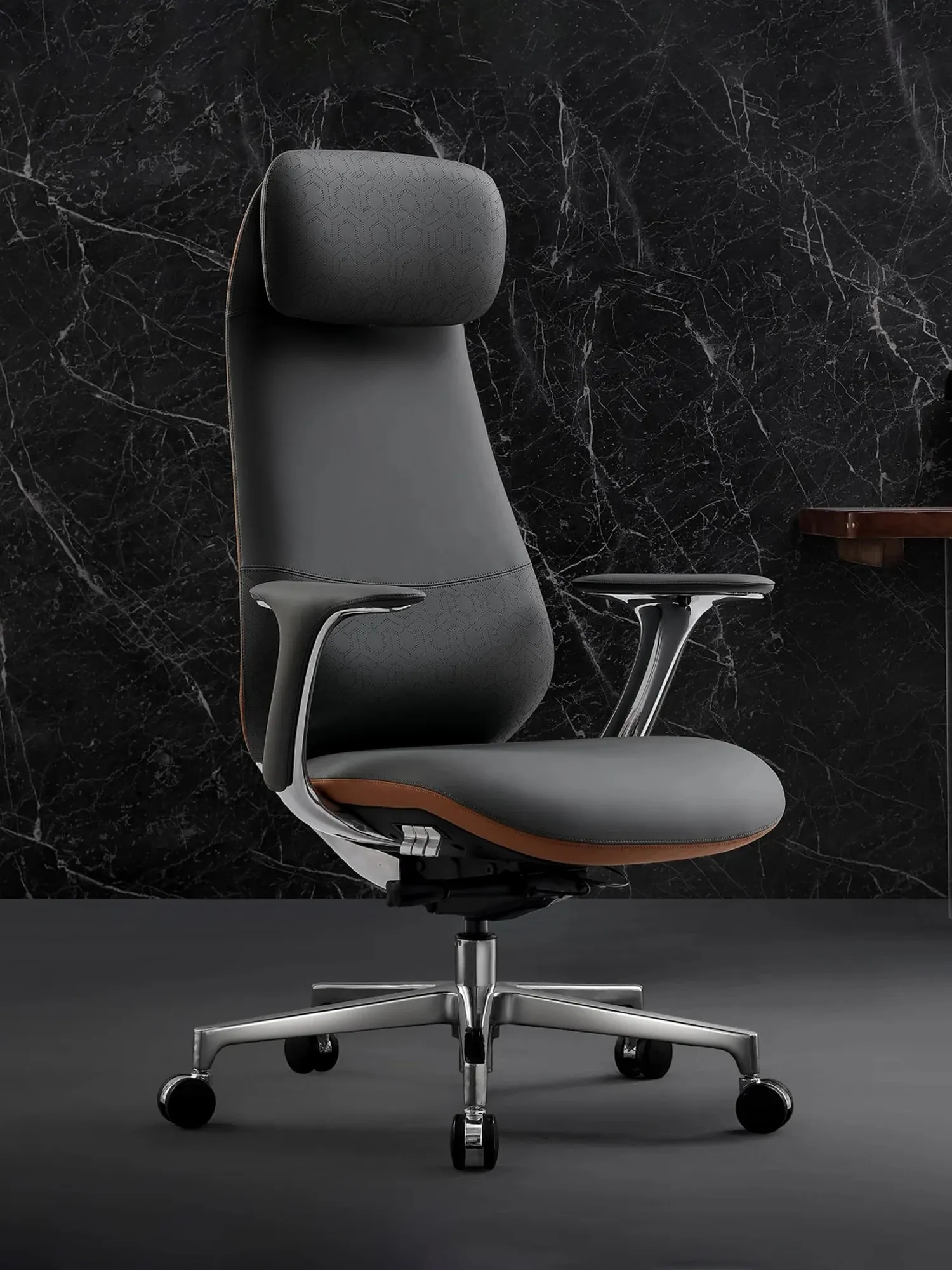 Neta Premium Leather Chair with Headrest - Image 27