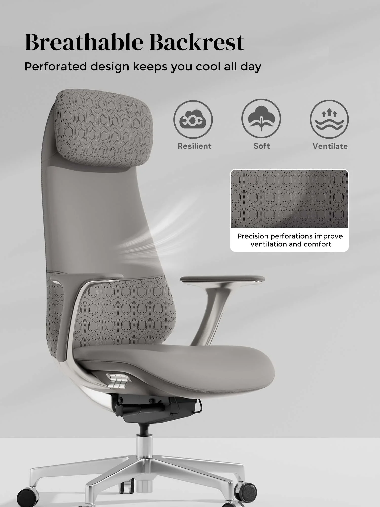 Neta Premium Leather Chair with Headrest - Image 35