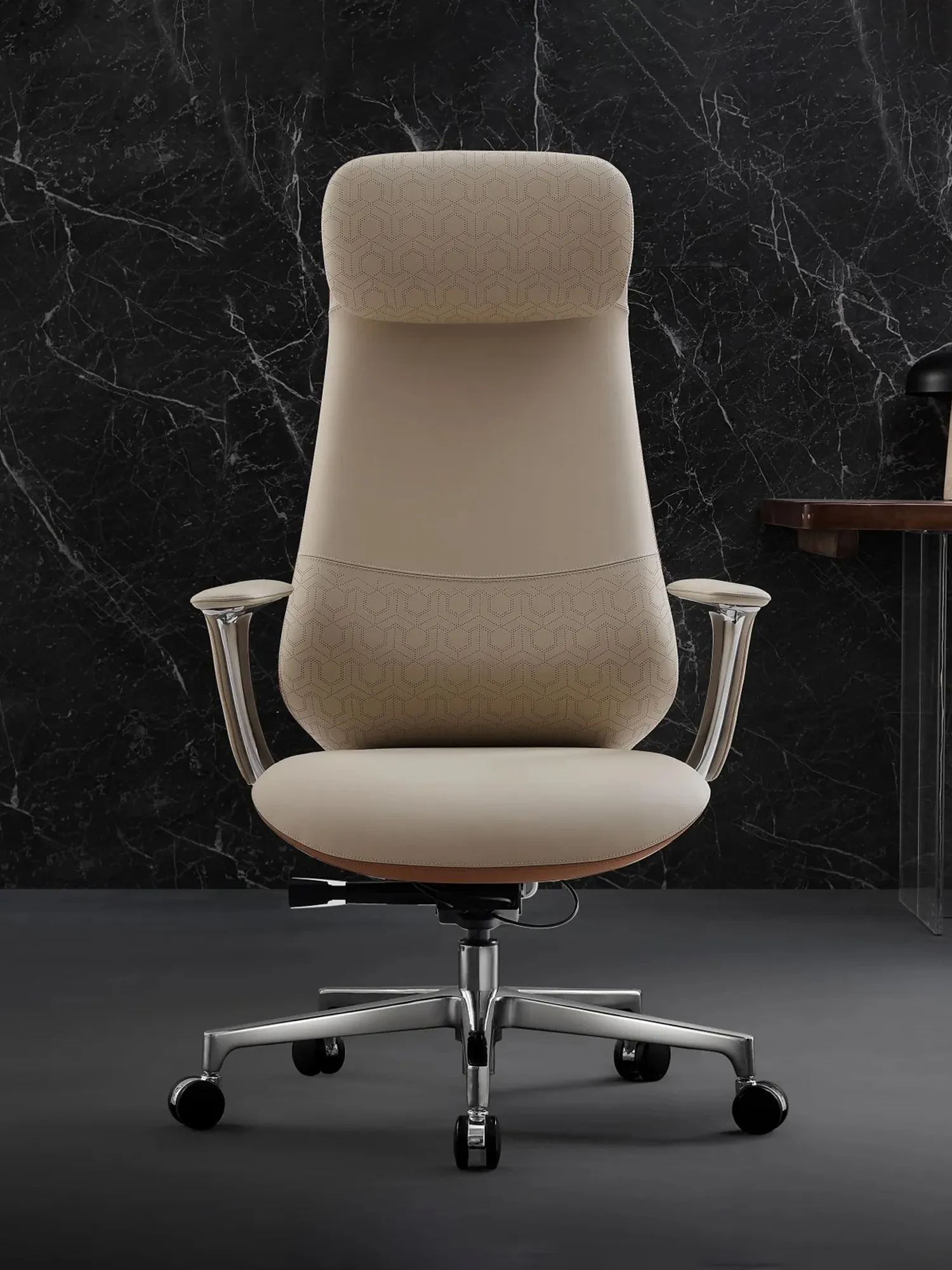 Neta Premium Leather Chair with Headrest - Image 4