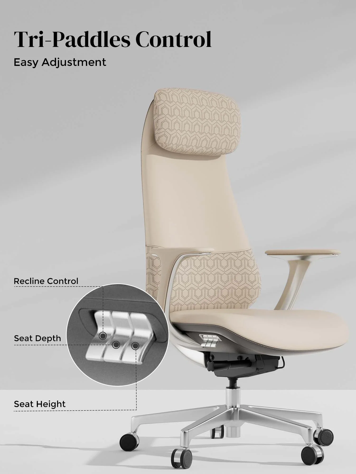 Neta Premium Leather Chair with Headrest - Image 46