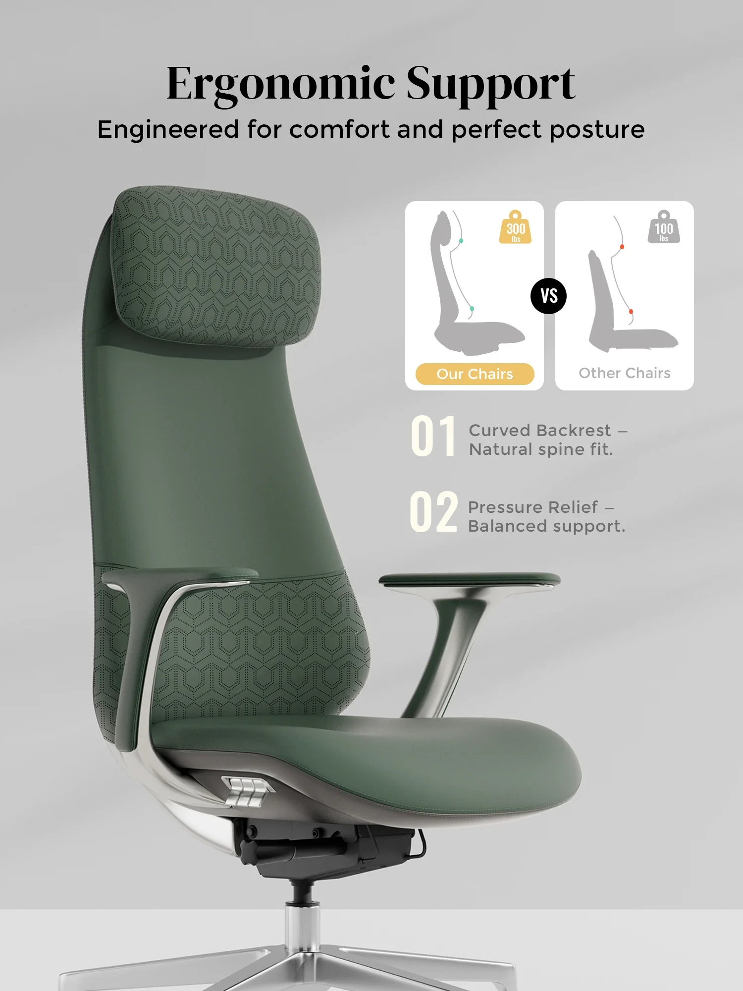 Neta Premium Leather Chair with Headrest - Image 55