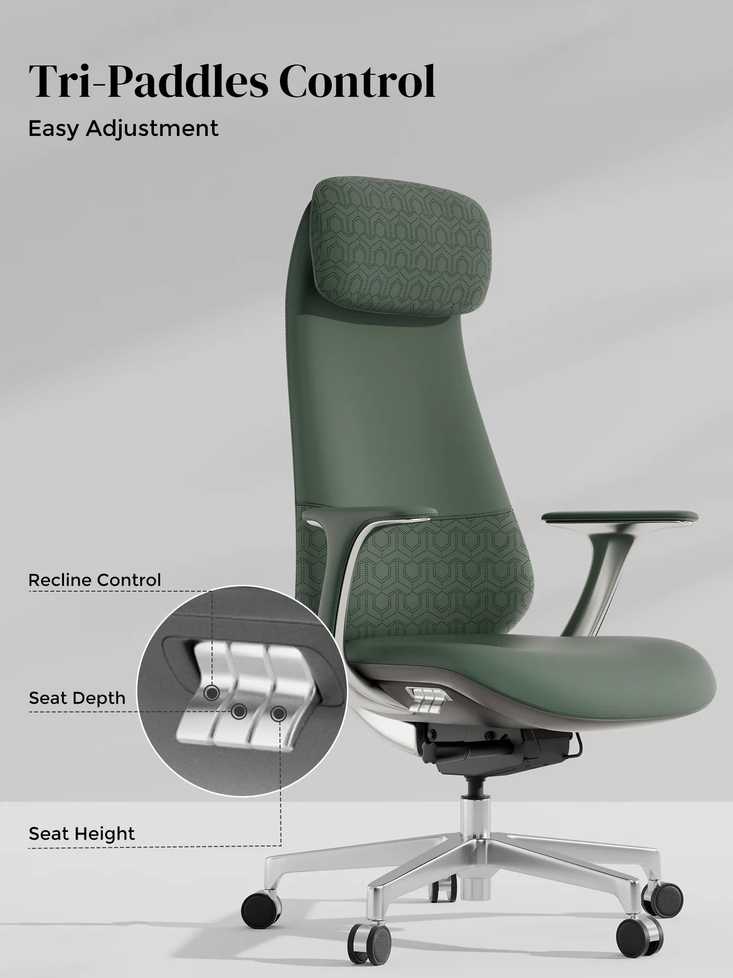 Neta Premium Leather Chair with Headrest - Image 57
