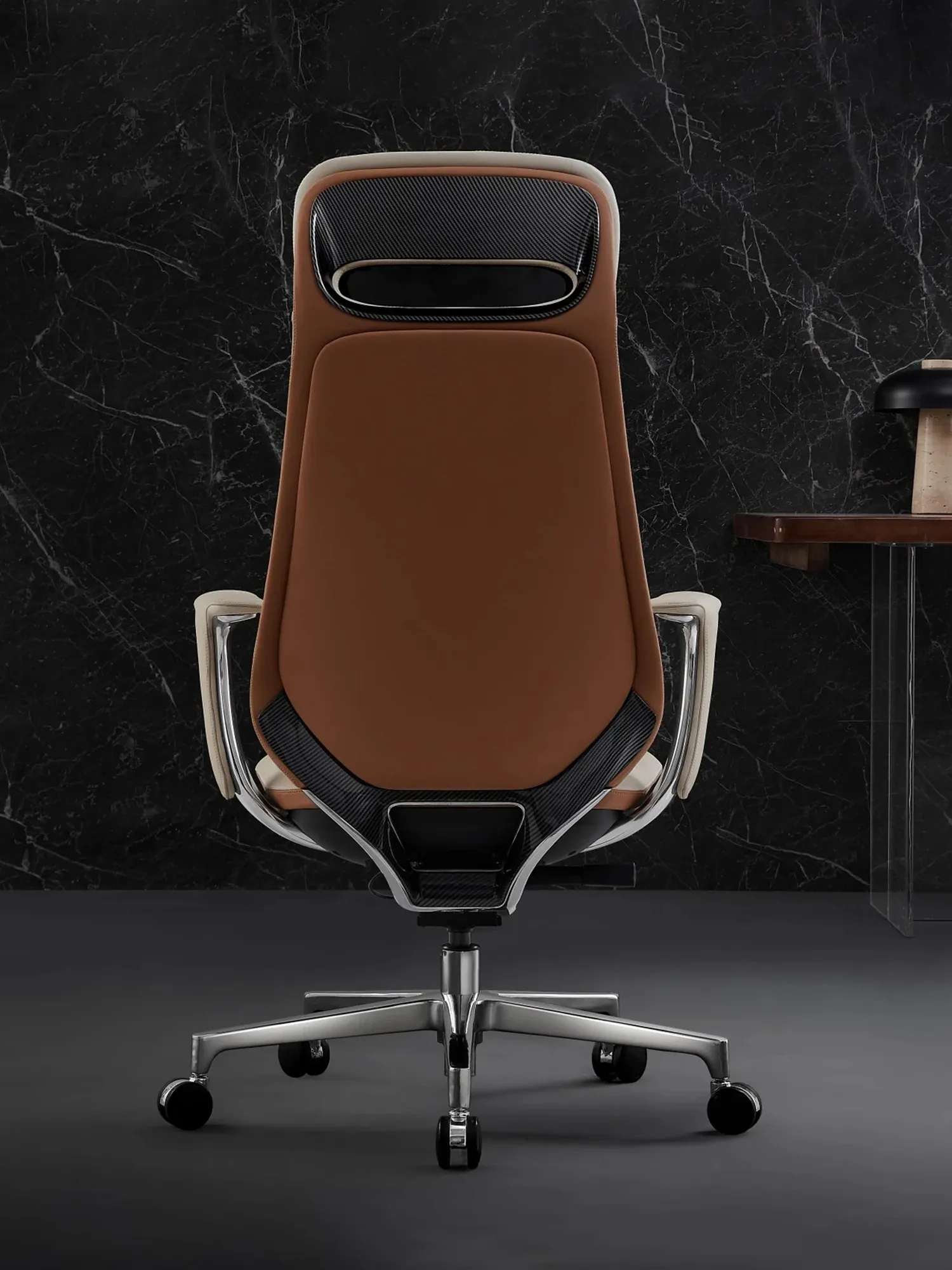 Neta Premium Leather Chair with Headrest - Image 6