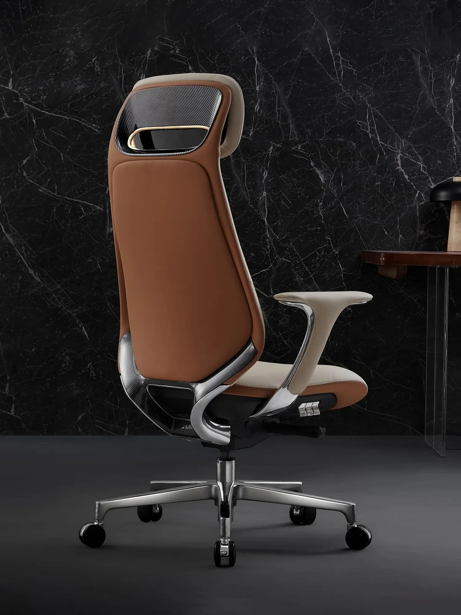 Neta Premium Leather Chair with Headrest - Image 7