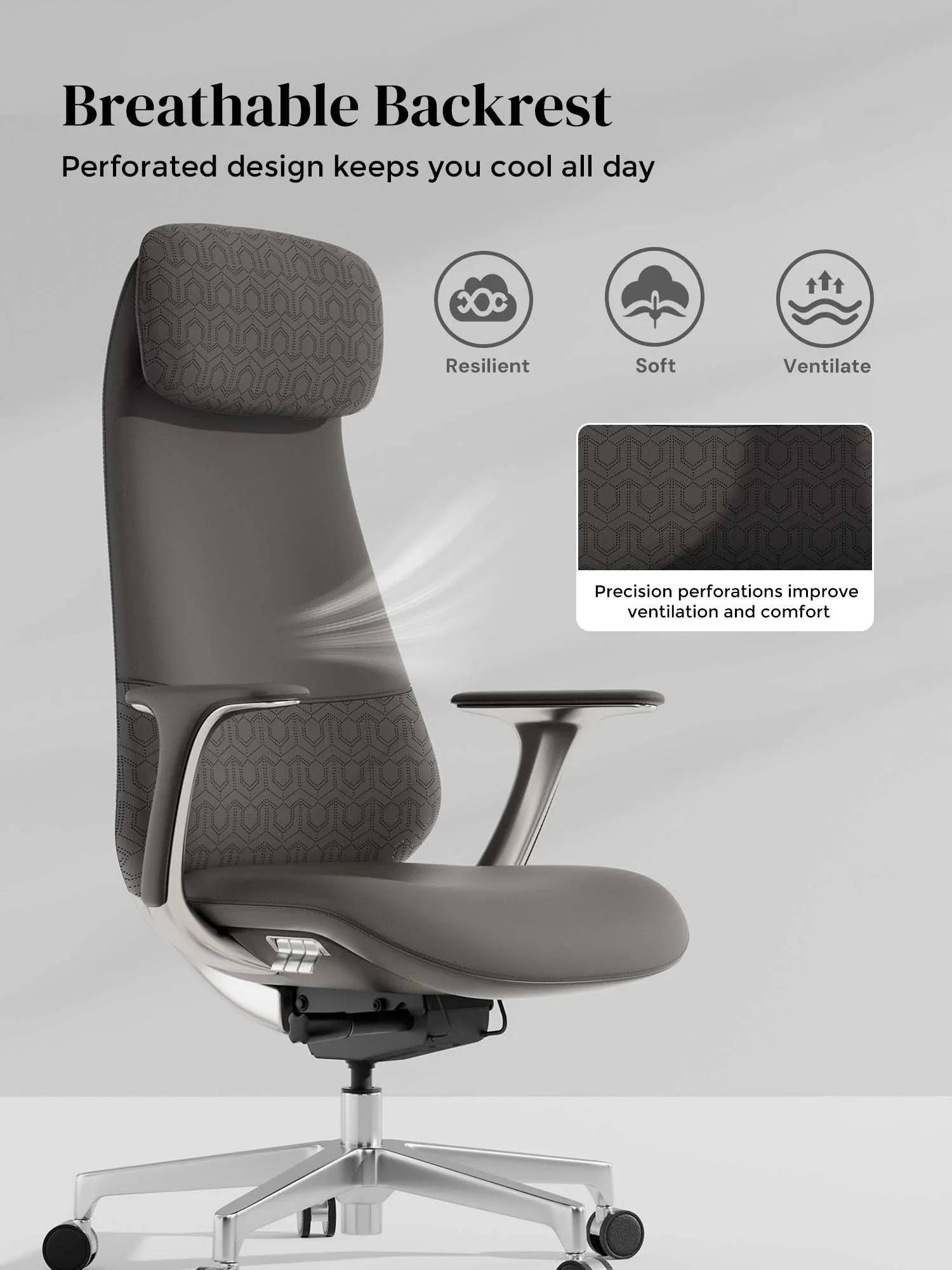 Neta Premium Leather Chair with Headrest - Image 70