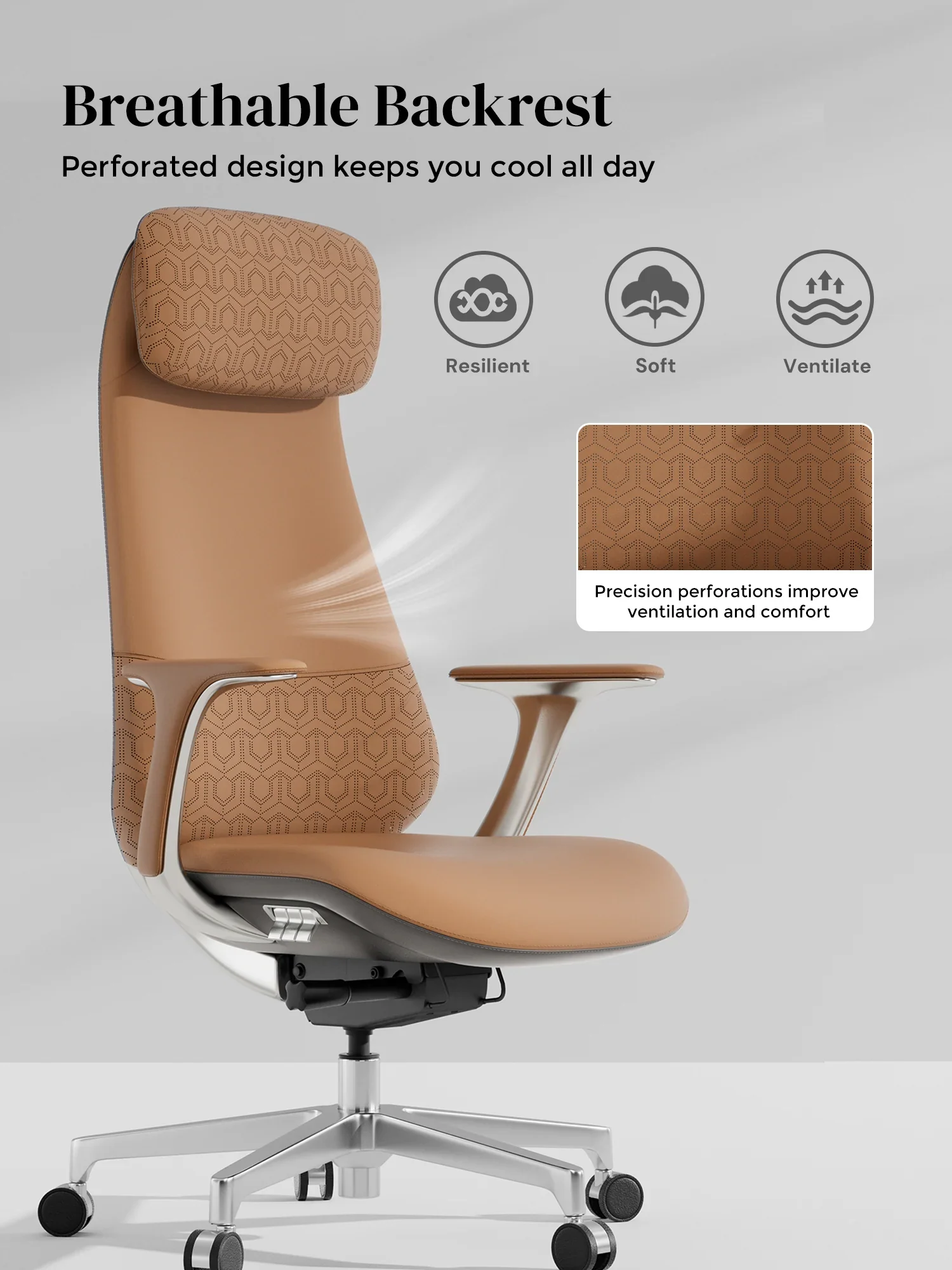 Neta Premium Leather Chair with Headrest - Image 86