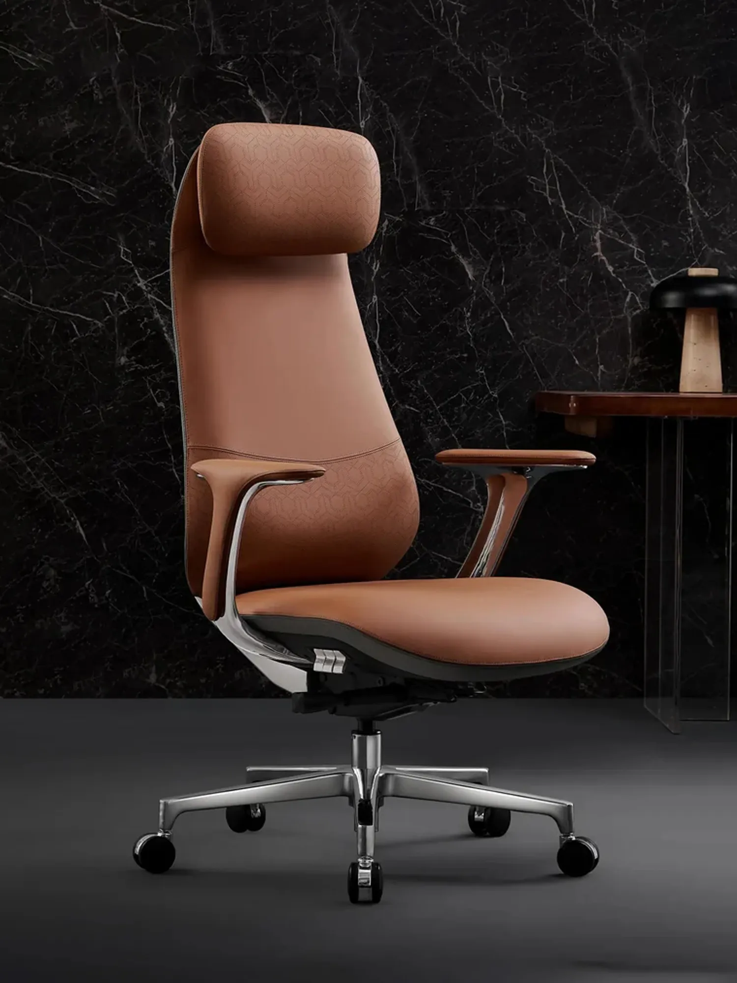 Neta Premium Leather Chair with Headrest - Image 9