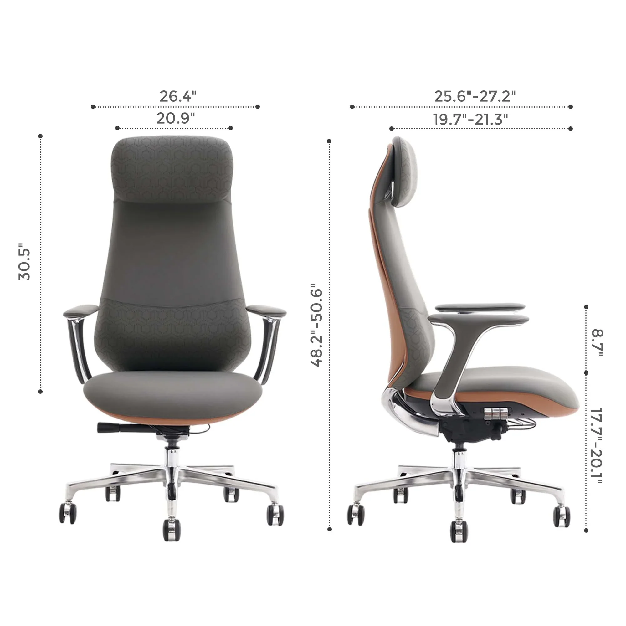 Neta Premium Leather Chair with Headrest - Image 92