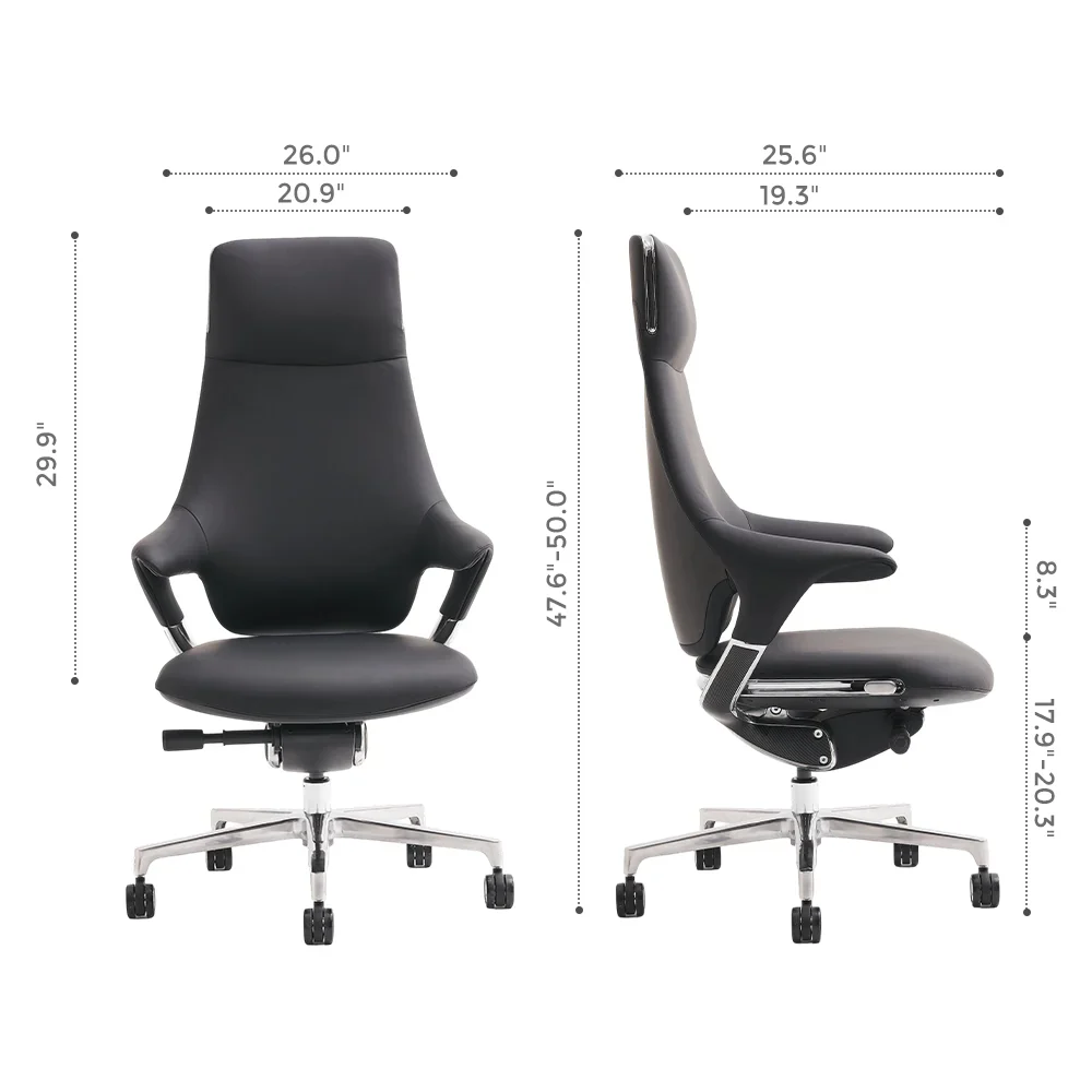 Nigel Premium Leather Chair with Soft Seating Feel - Image 12