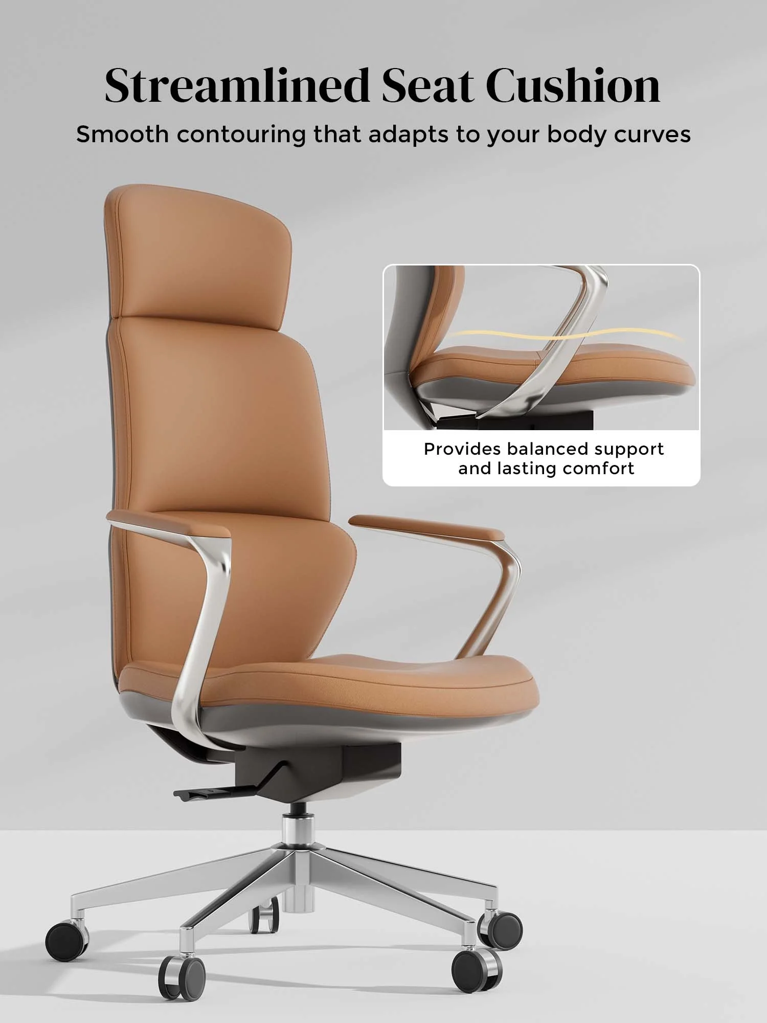 Nolan Leather Chair with Classic Design - Image 10