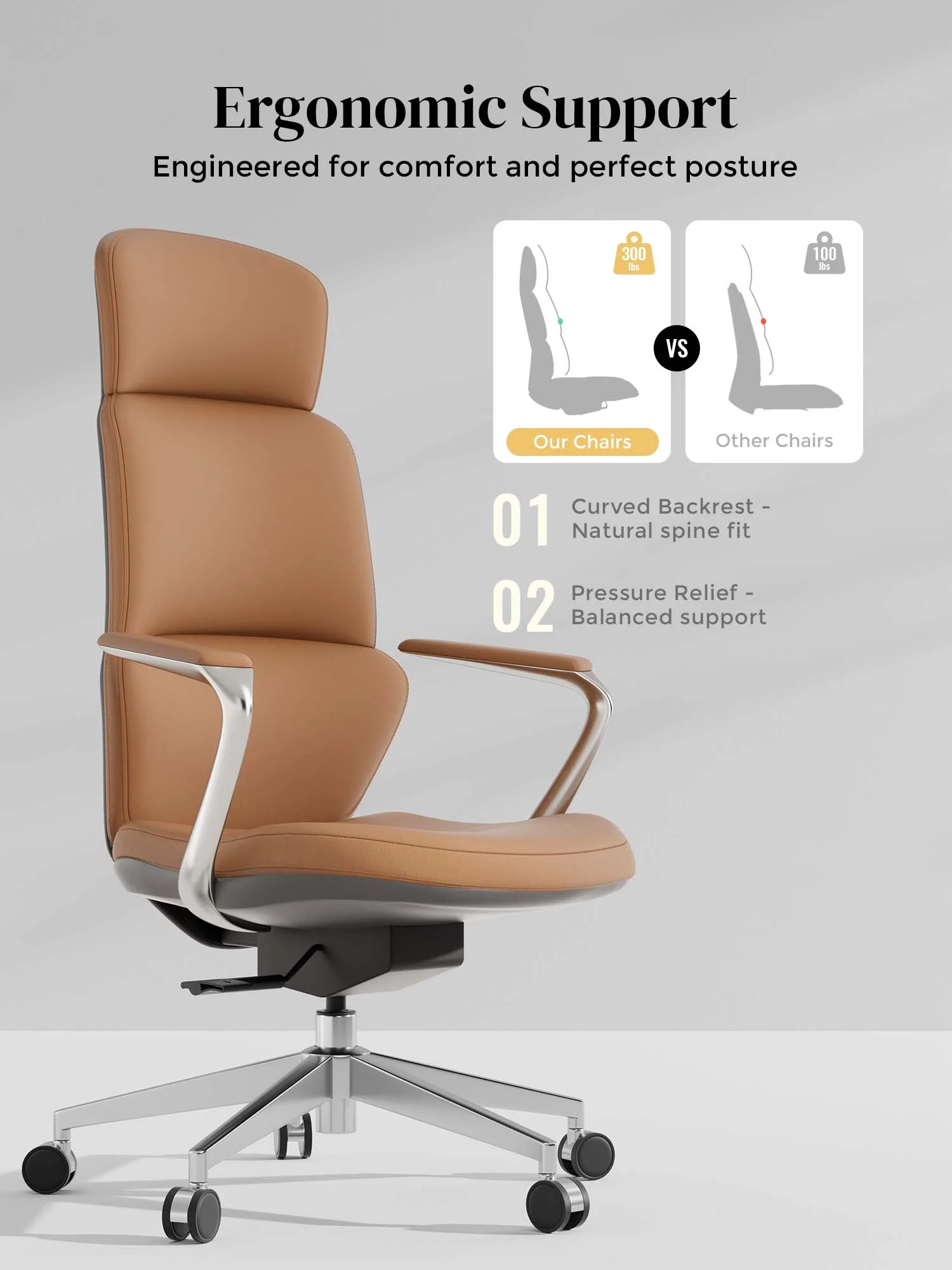 Nolan Leather Chair with Classic Design - Image 11