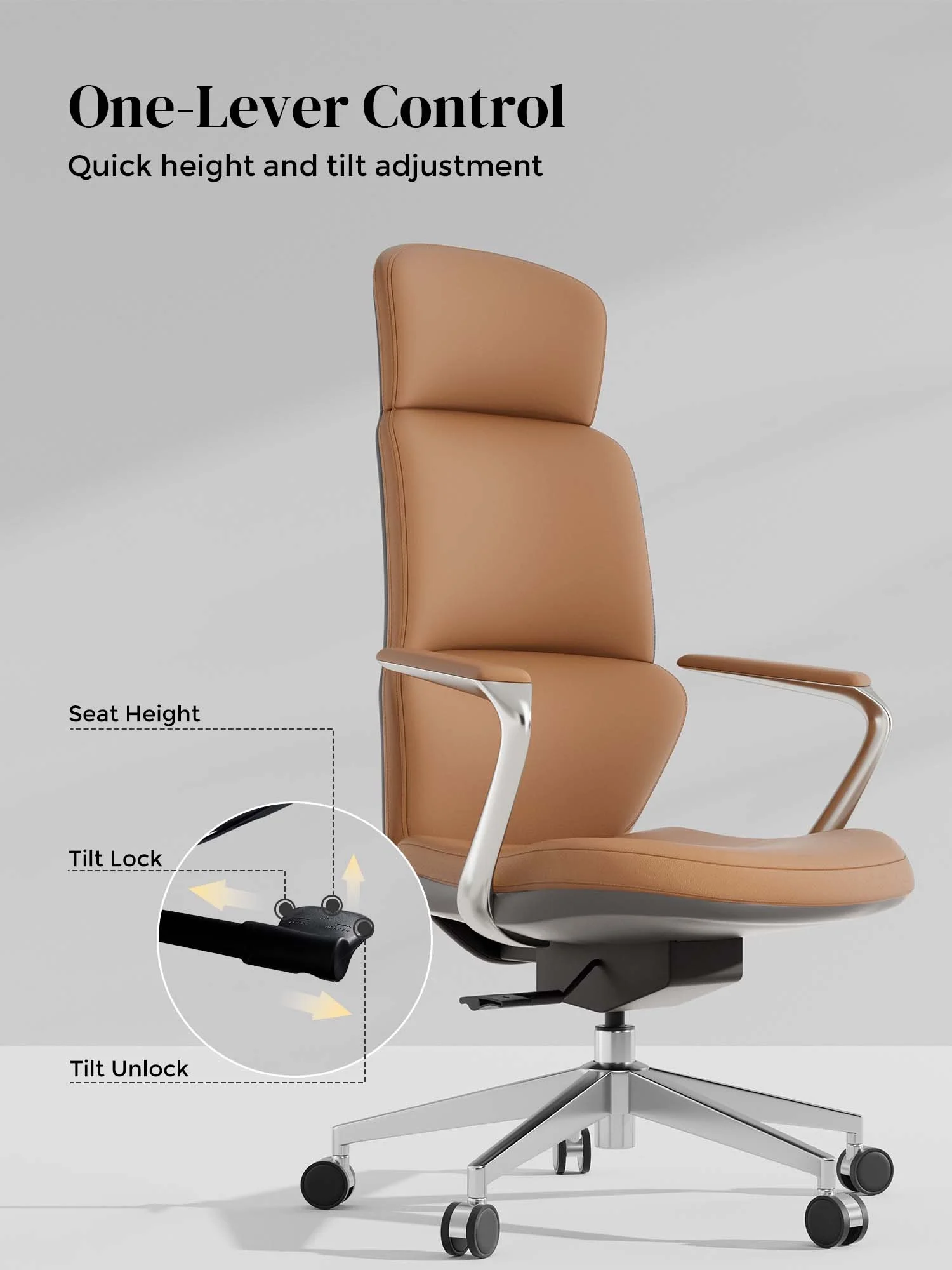 Nolan Leather Chair with Classic Design - Image 13