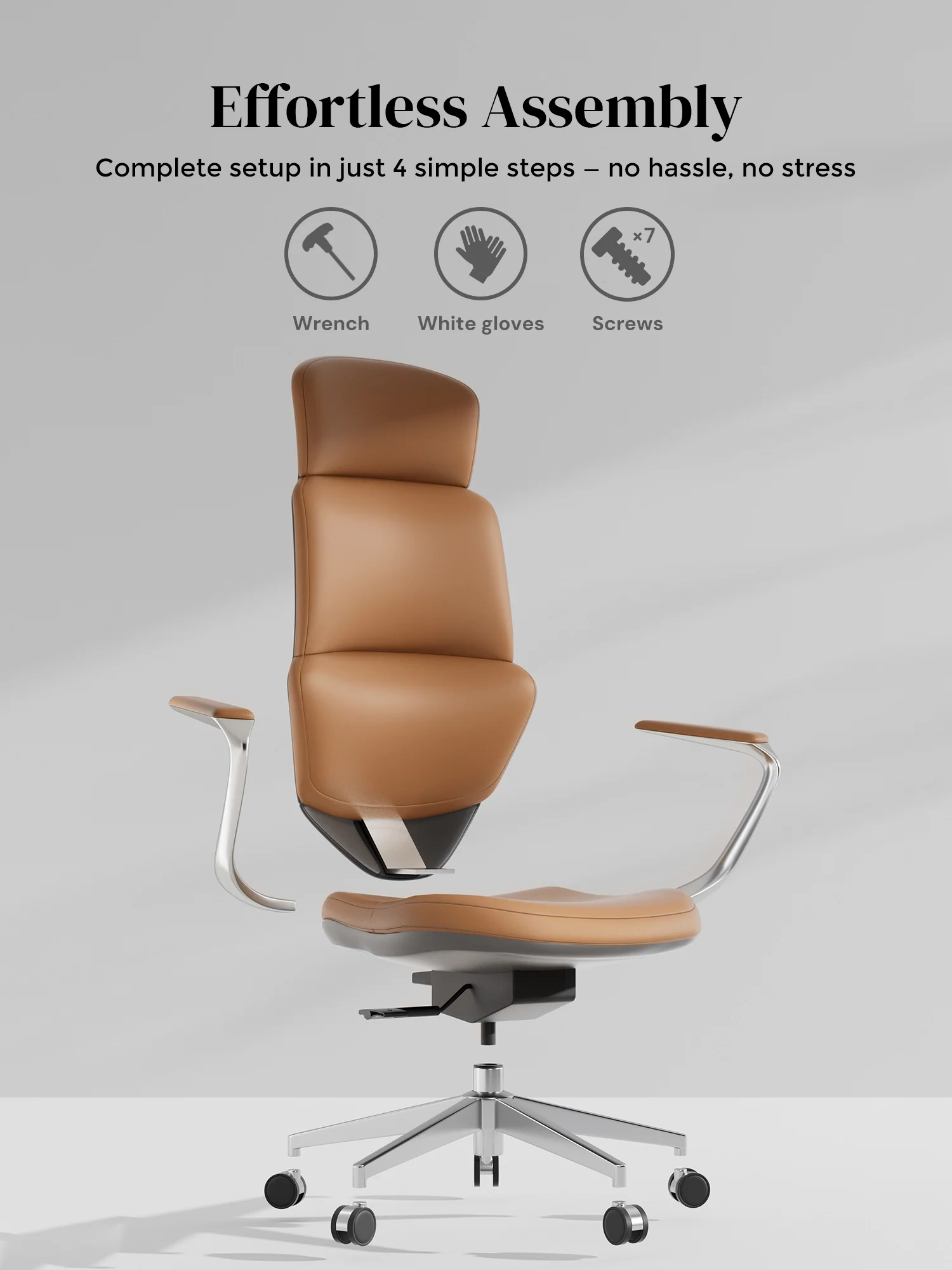 Nolan Leather Chair with Classic Design - Image 14