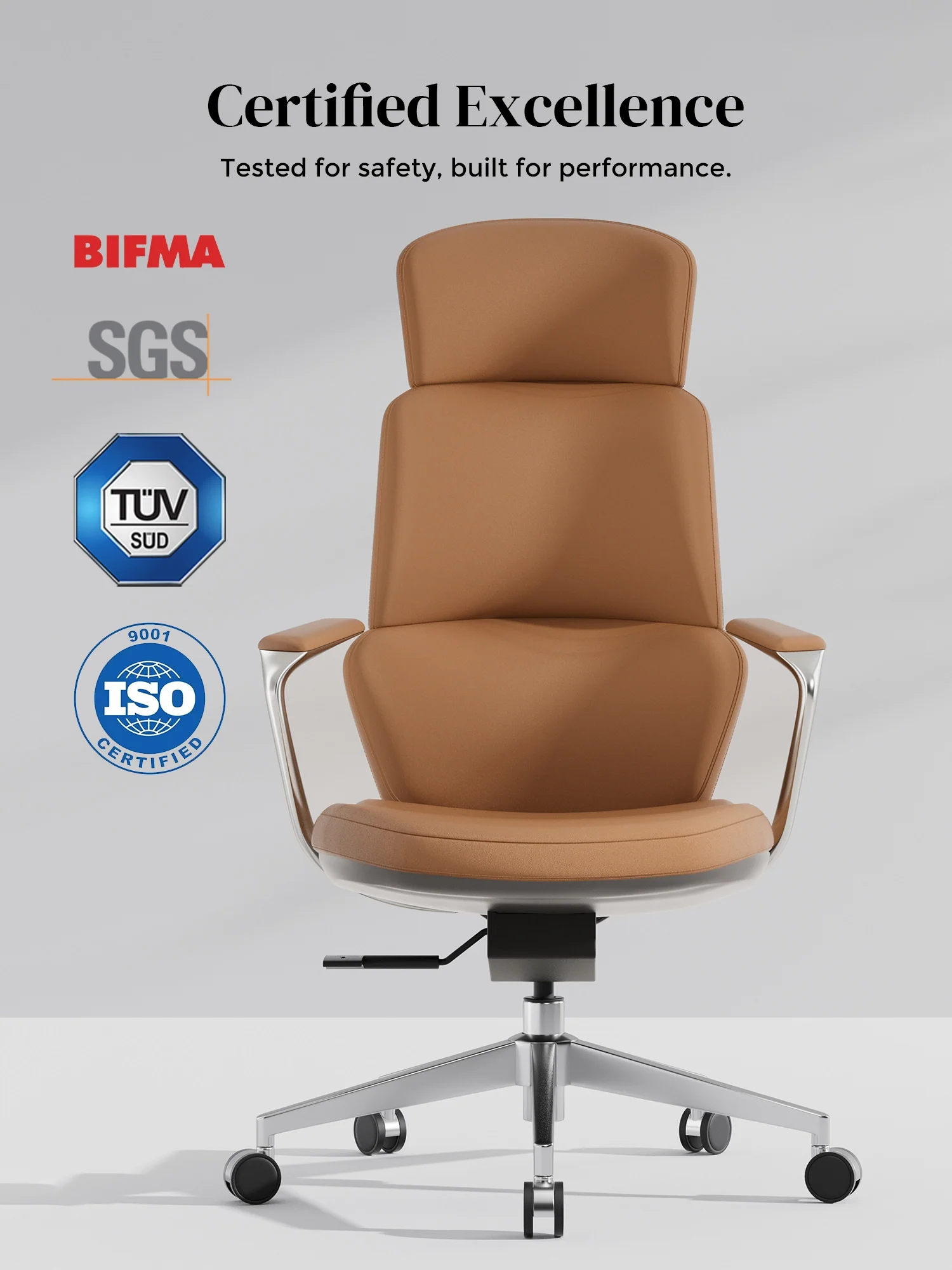 Nolan Leather Chair with Classic Design - Image 17