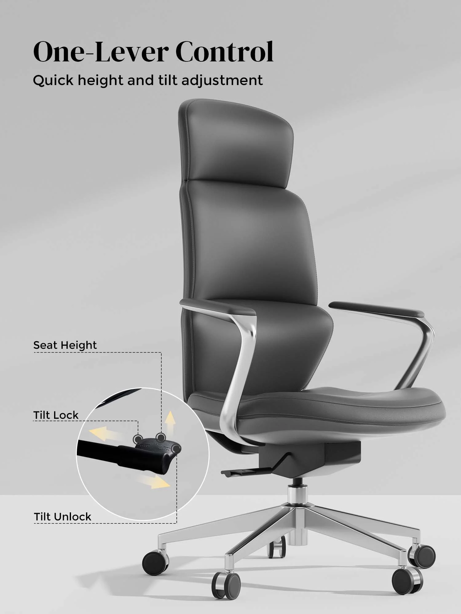 Nolan Leather Chair with Classic Design - Image 19