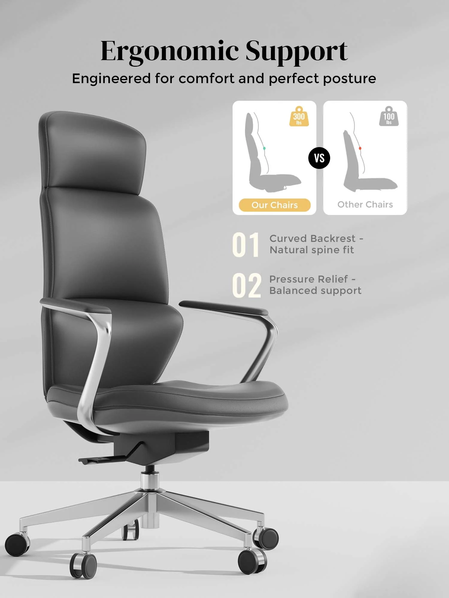 Nolan Leather Chair with Classic Design - Image 20