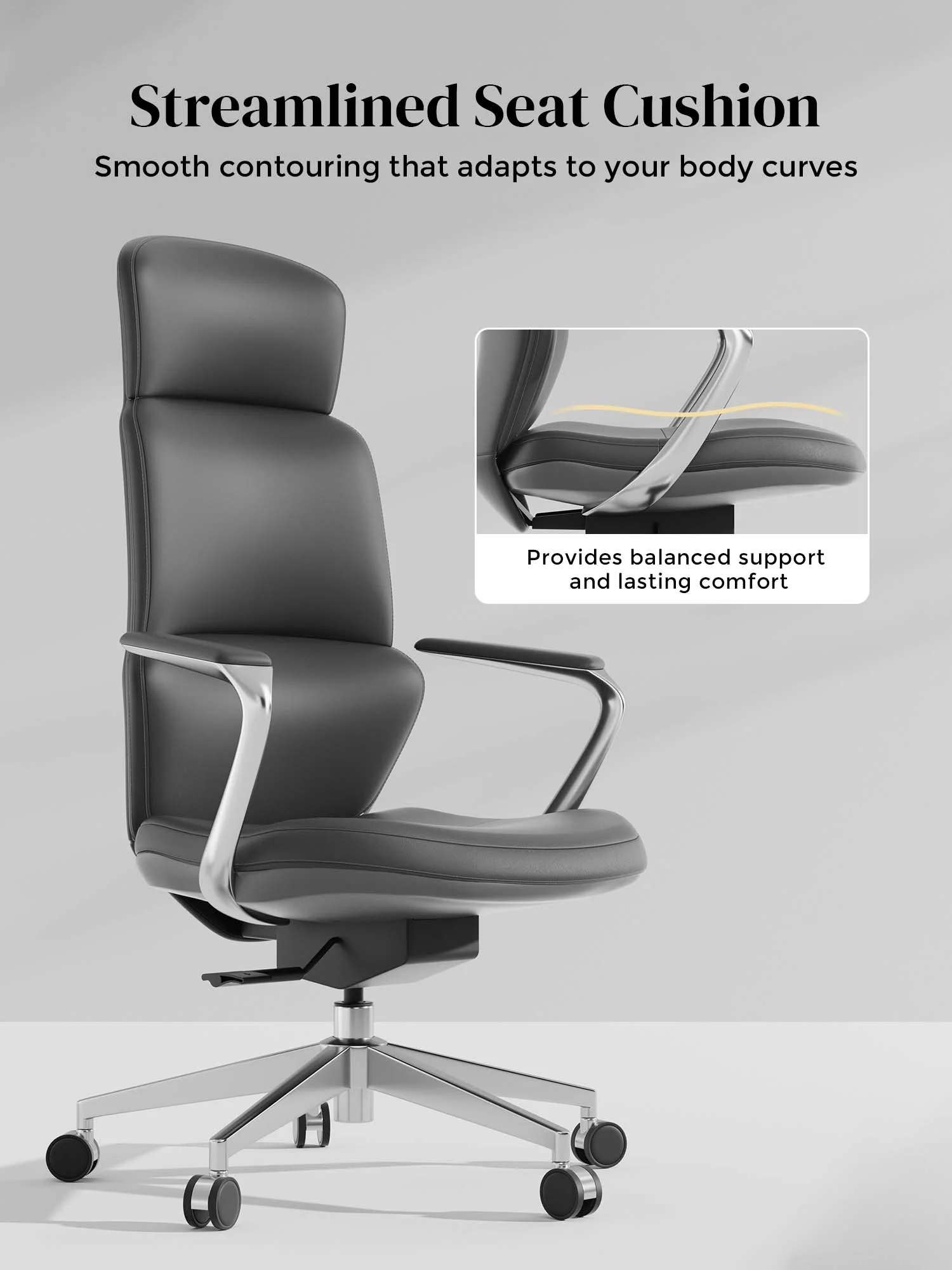 Nolan Leather Chair with Classic Design - Image 23