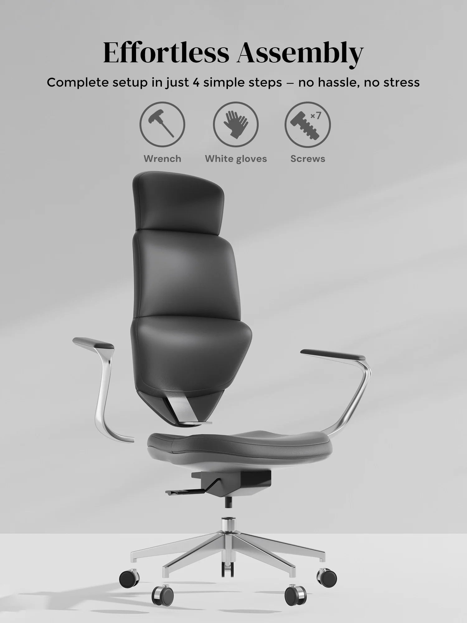 Nolan Leather Chair with Classic Design - Image 25