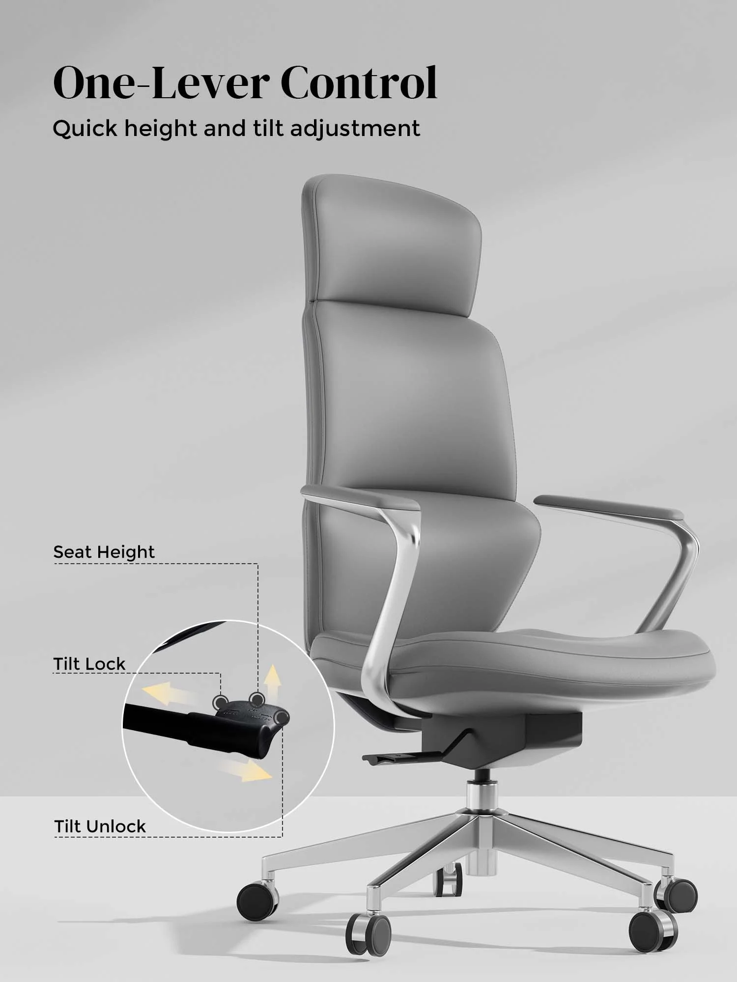 Nolan Leather Chair with Classic Design - Image 28