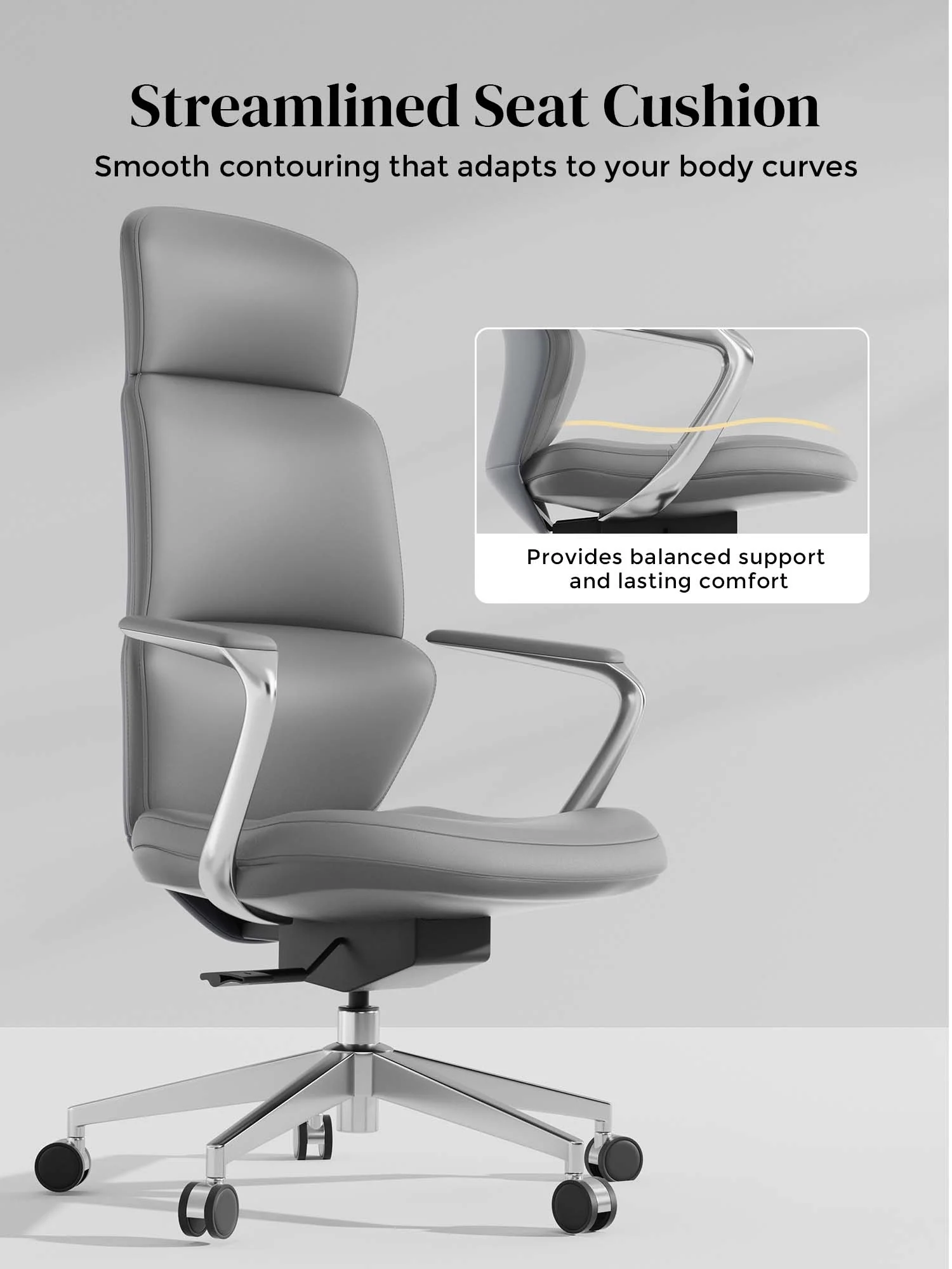 Nolan Leather Chair with Classic Design - Image 29