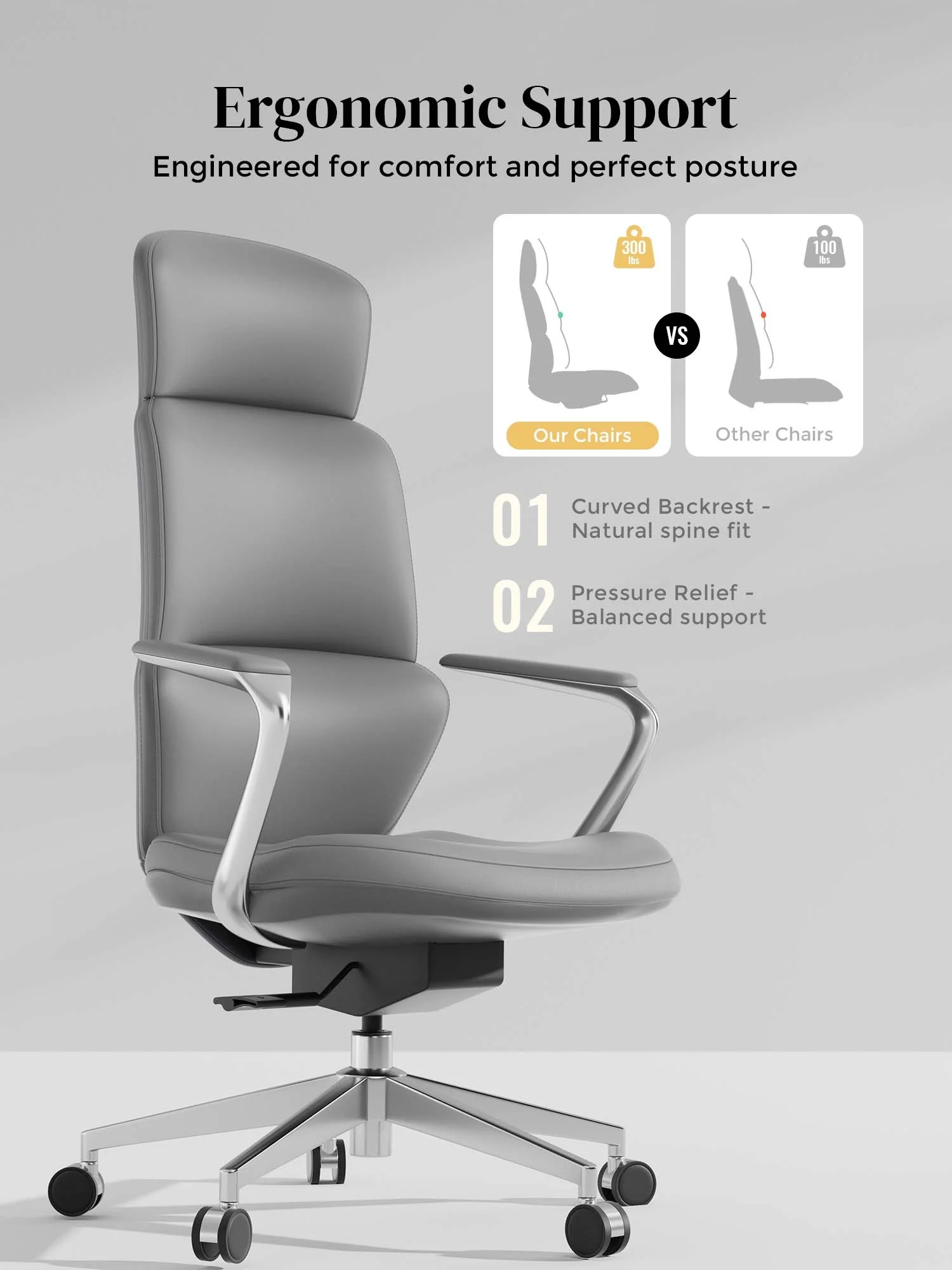 Nolan Leather Chair with Classic Design - Image 30