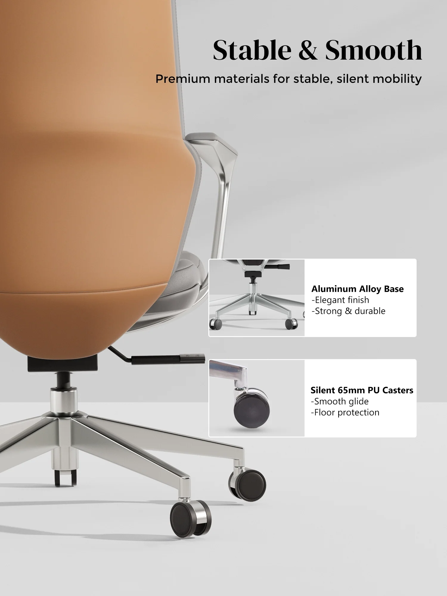 Nolan Leather Chair with Classic Design - Image 37