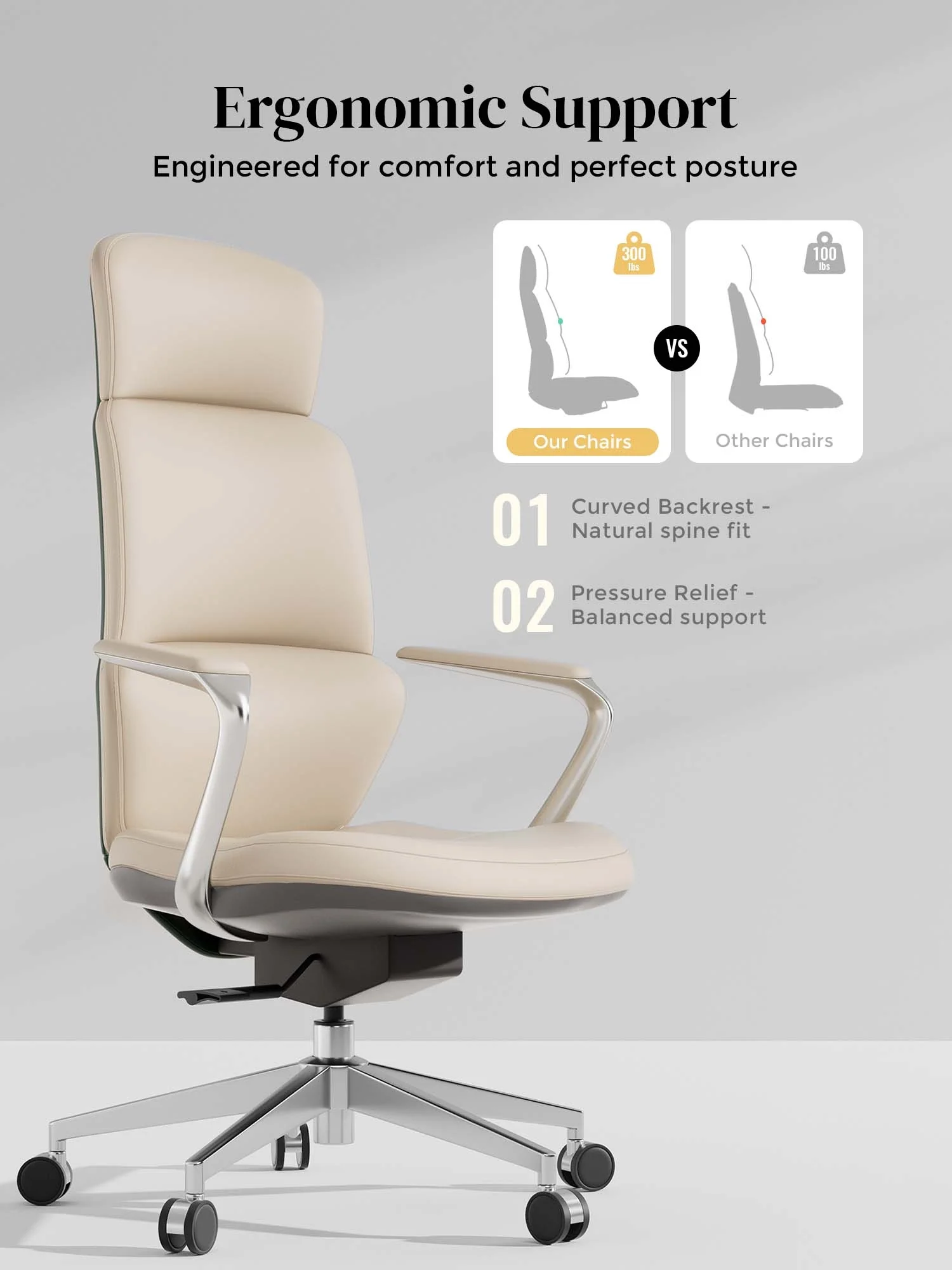 Nolan Leather Chair with Classic Design - Image 39