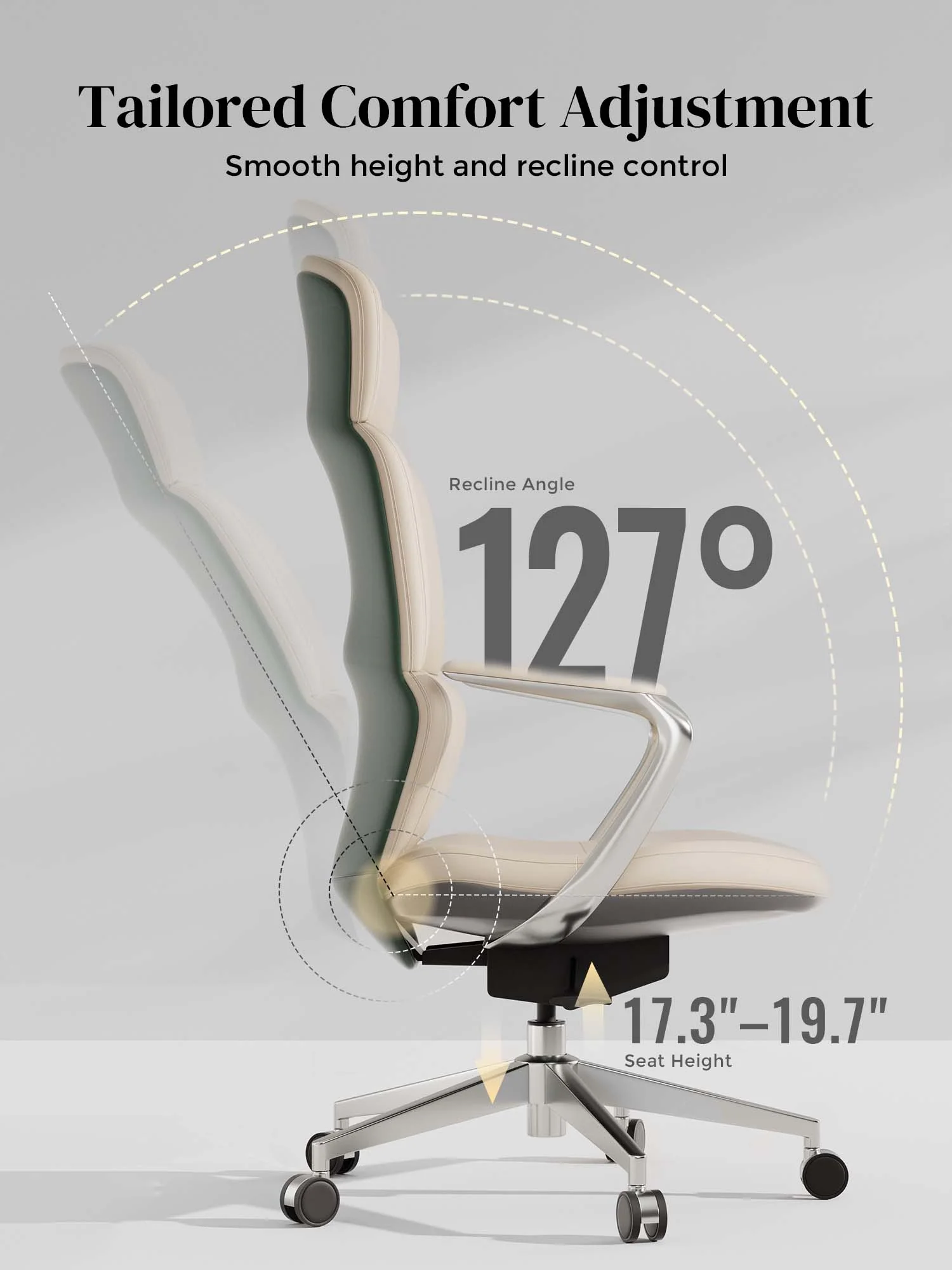 Nolan Leather Chair with Classic Design - Image 42