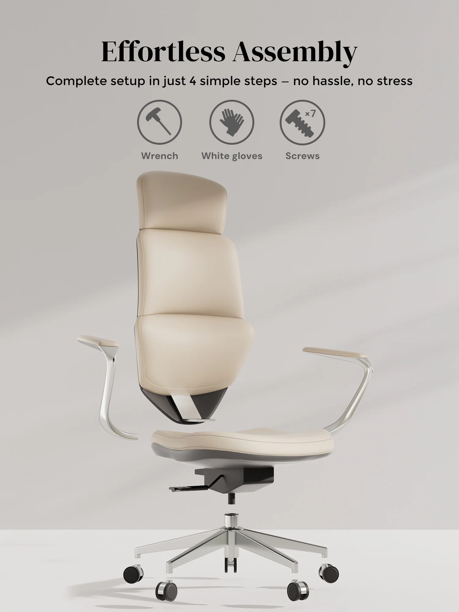 Nolan Leather Chair with Classic Design - Image 44