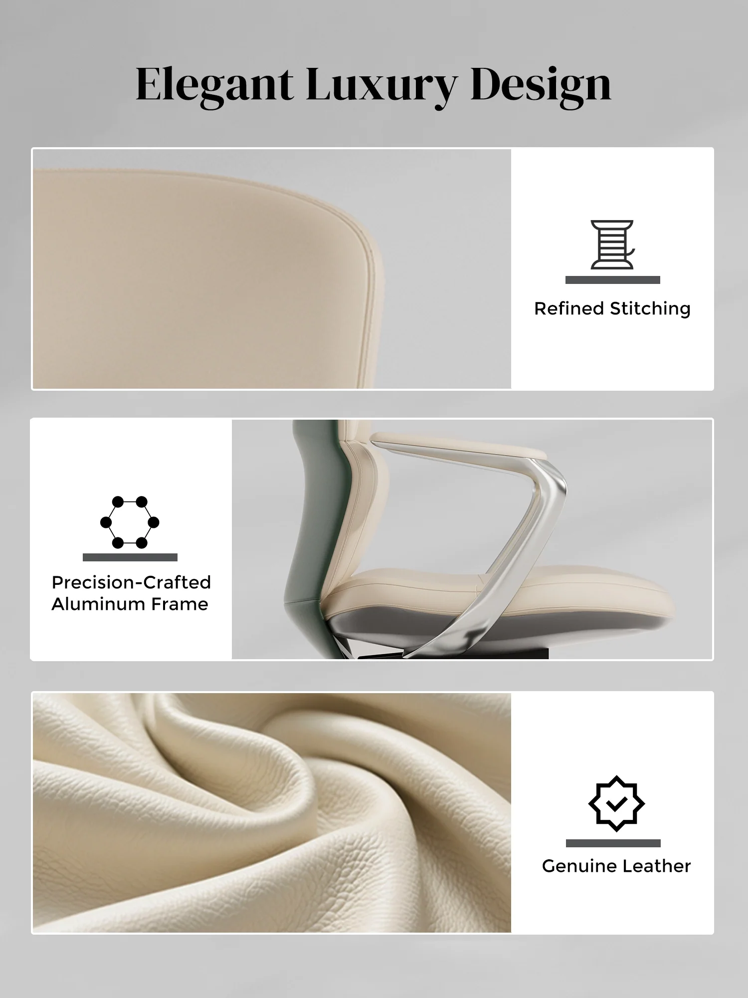 Nolan Leather Chair with Classic Design - Image 46