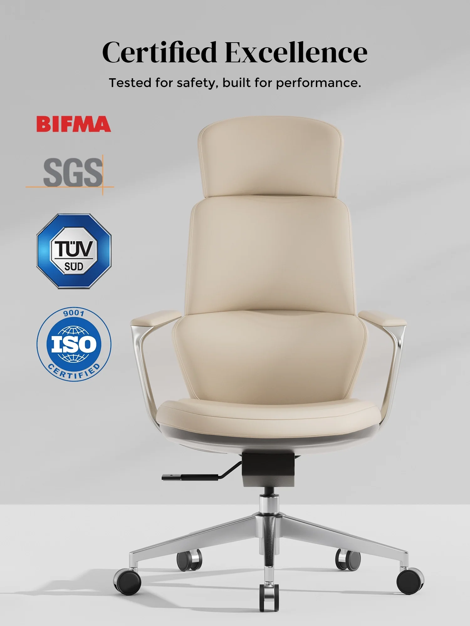 Nolan Leather Chair with Classic Design - Image 47