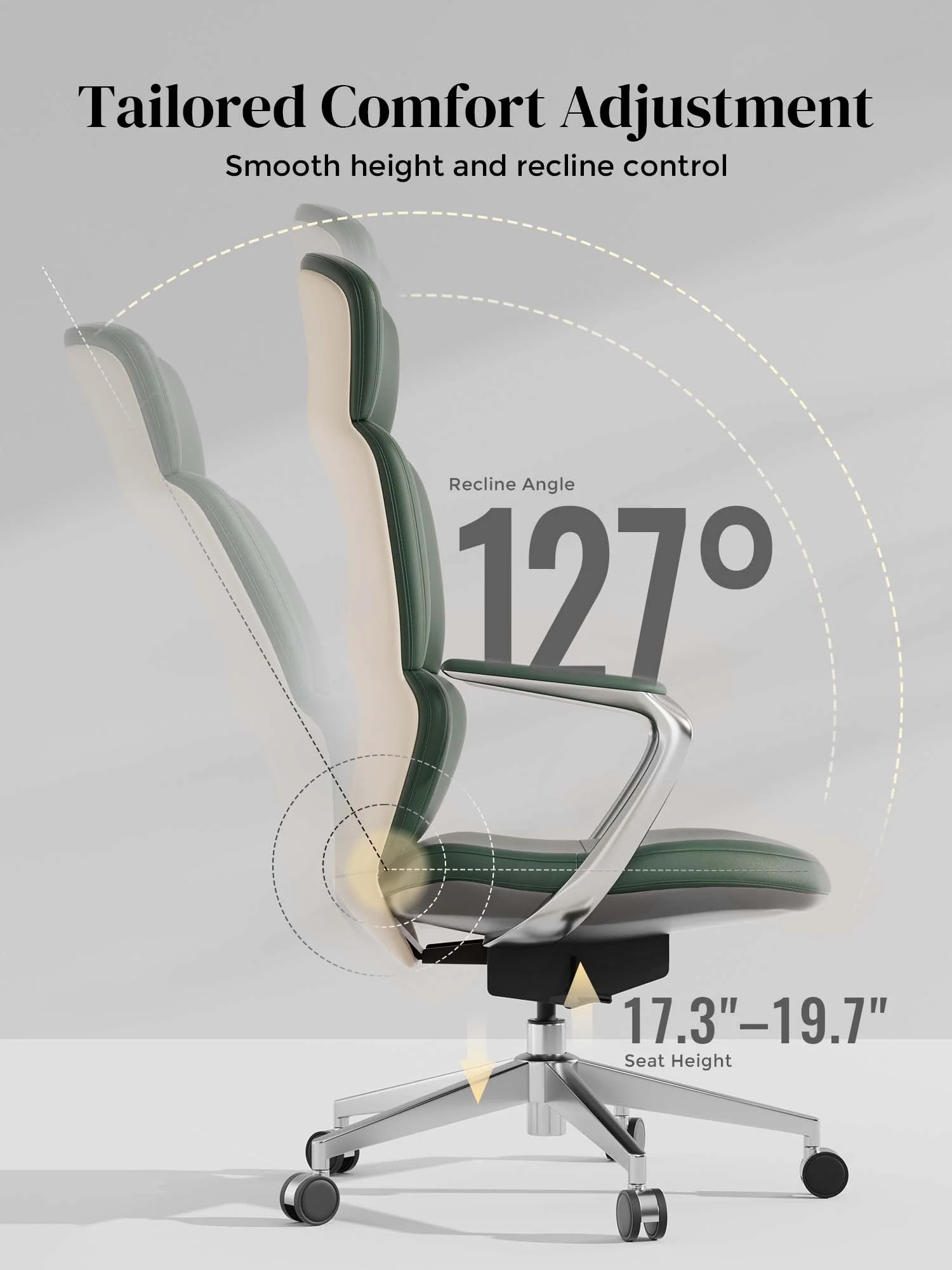 Nolan Leather Chair with Classic Design - Image 49