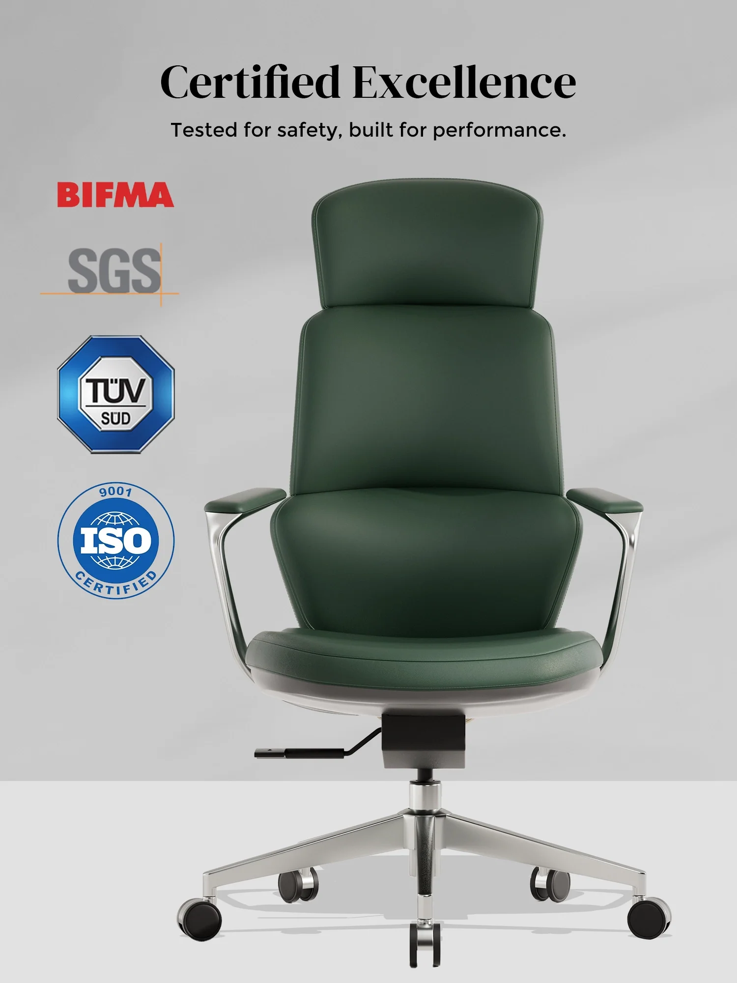 Nolan Leather Chair with Classic Design - Image 54