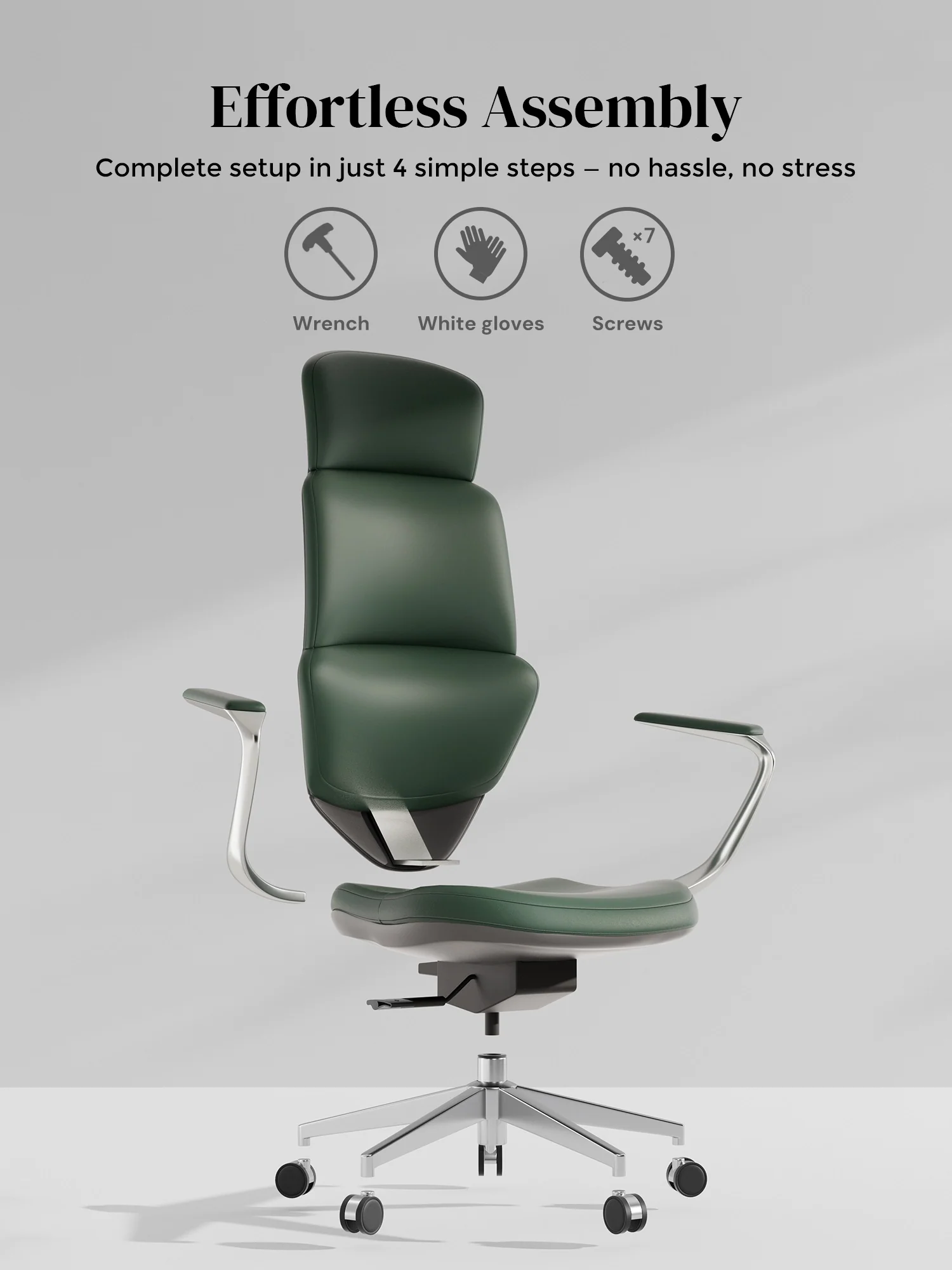 Nolan Leather Chair with Classic Design - Image 56