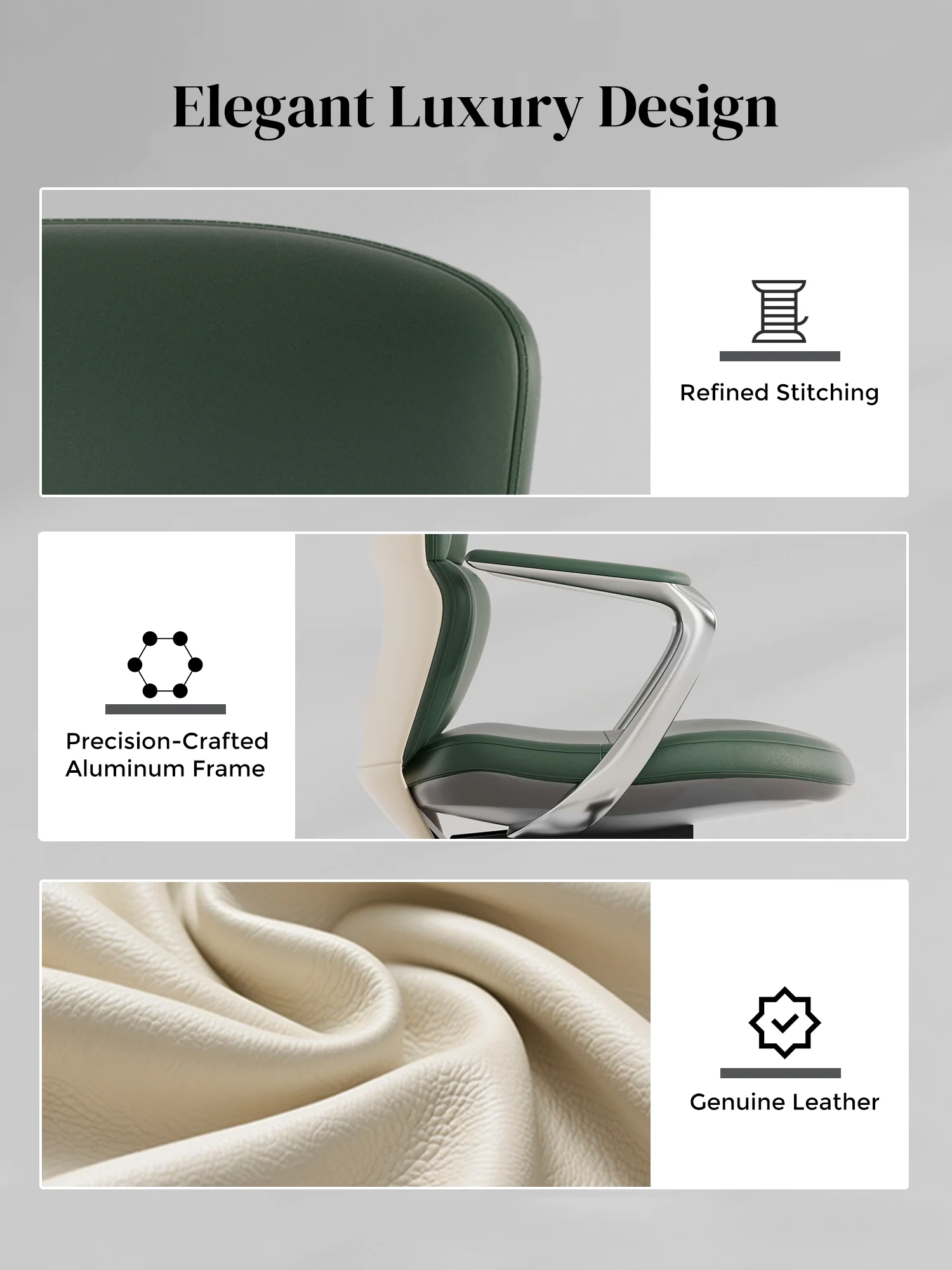 Nolan Leather Chair with Classic Design - Image 57