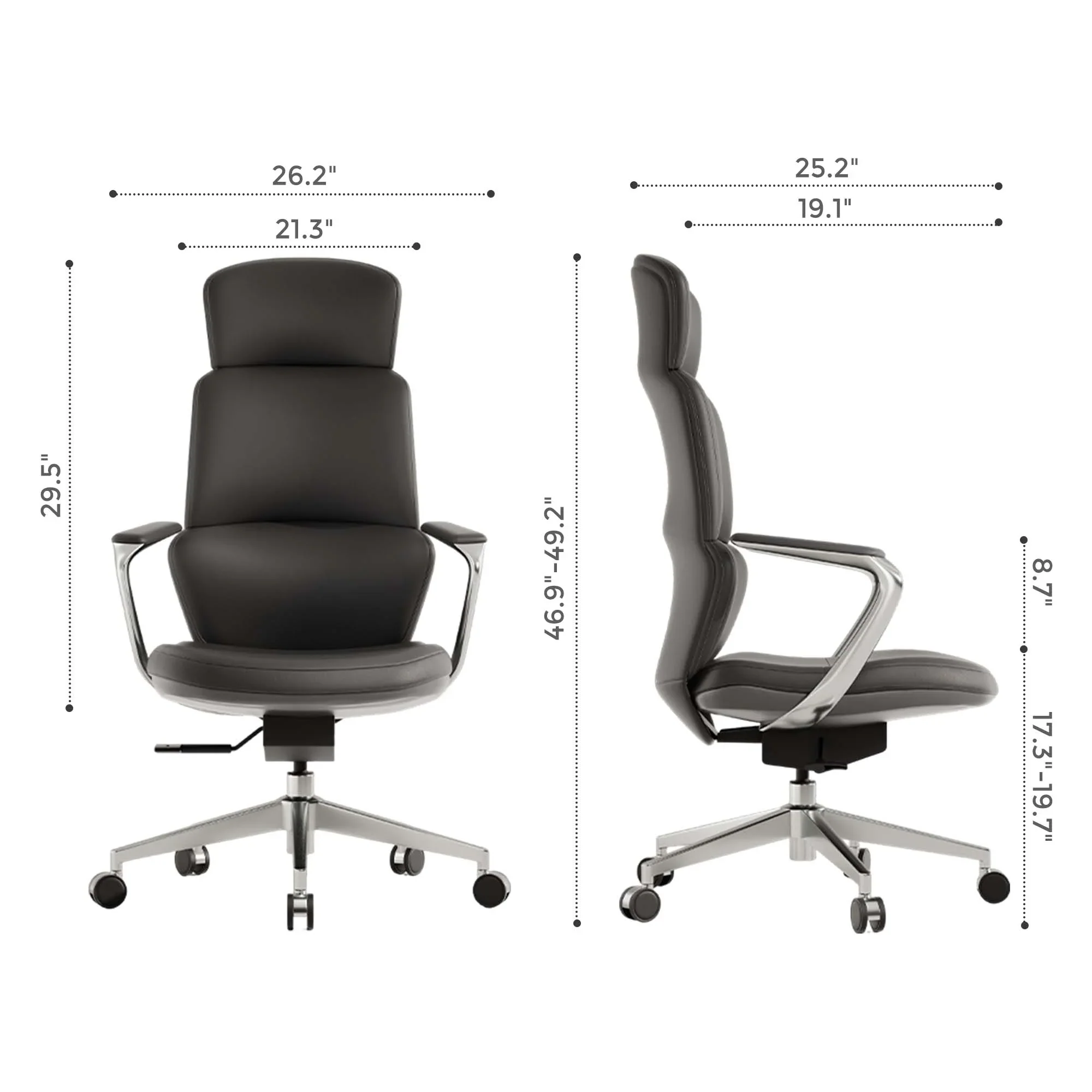 Nolan Leather Chair with Classic Design - Image 63