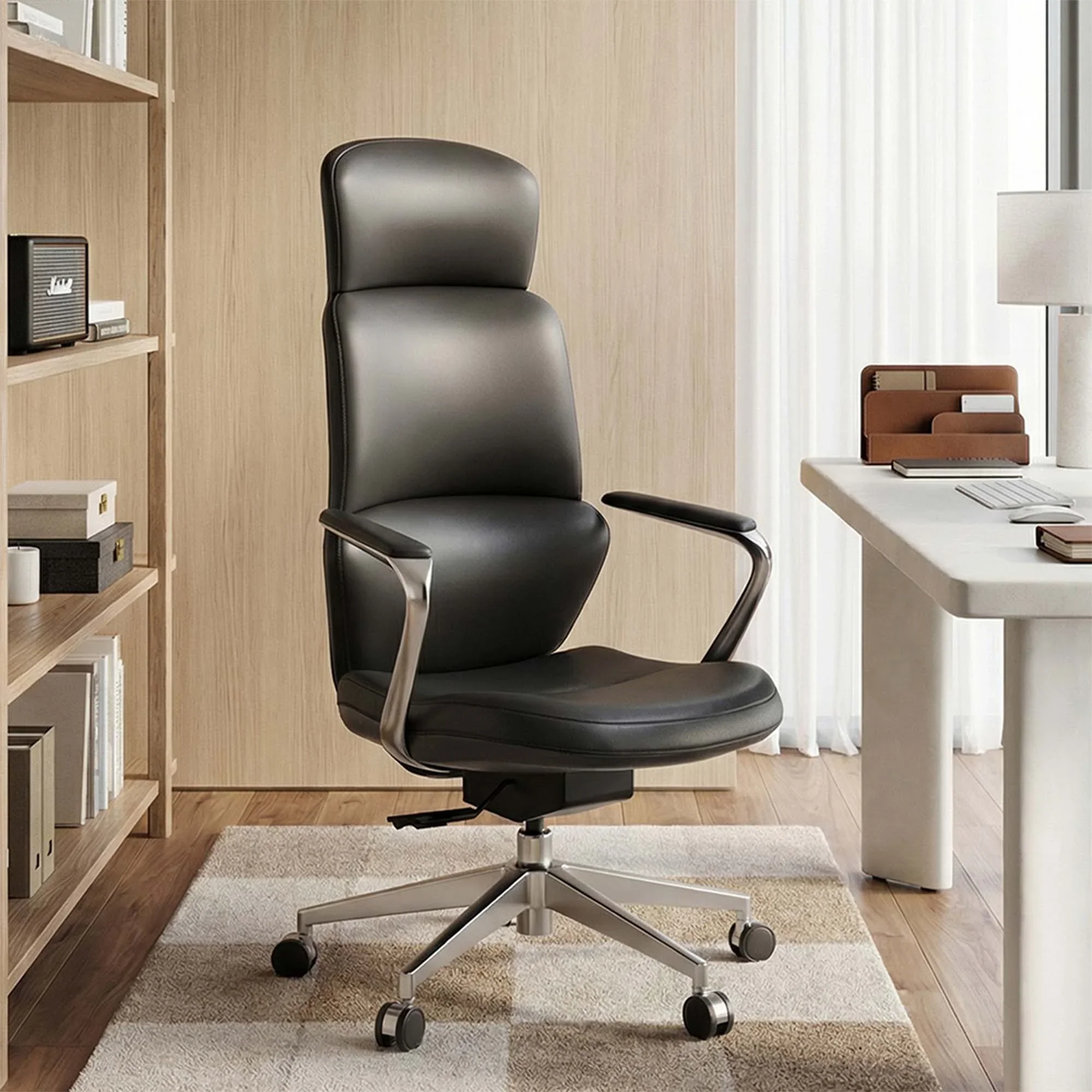 Nolan Leather Chair with Classic Design - Image 64