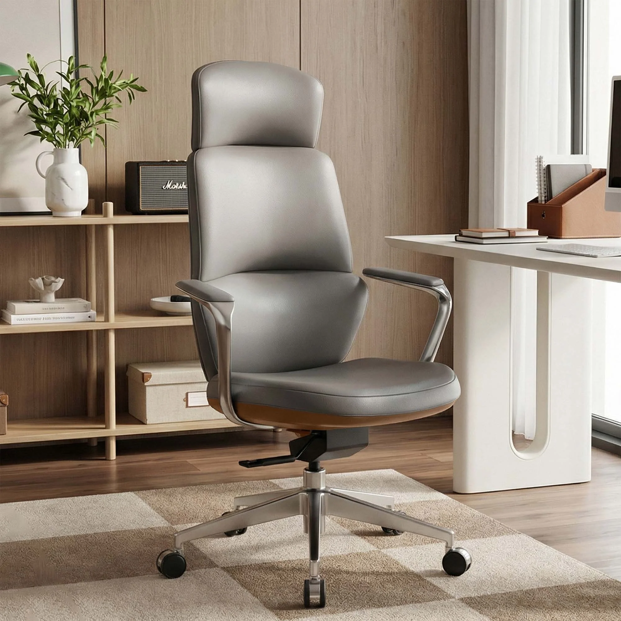 Nolan Leather Chair with Classic Design - Image 67