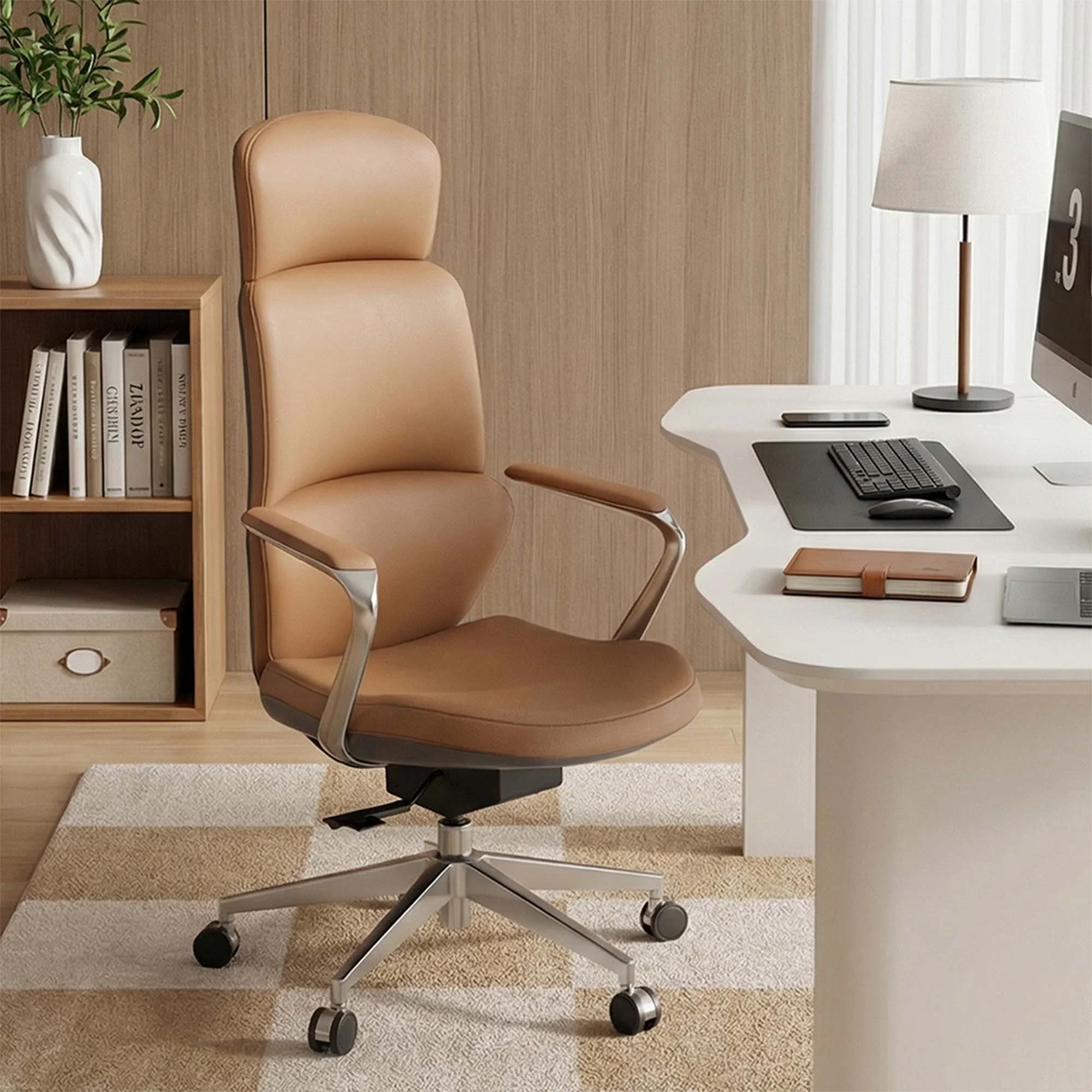 Nolan Leather Chair with Classic Design - Image 73