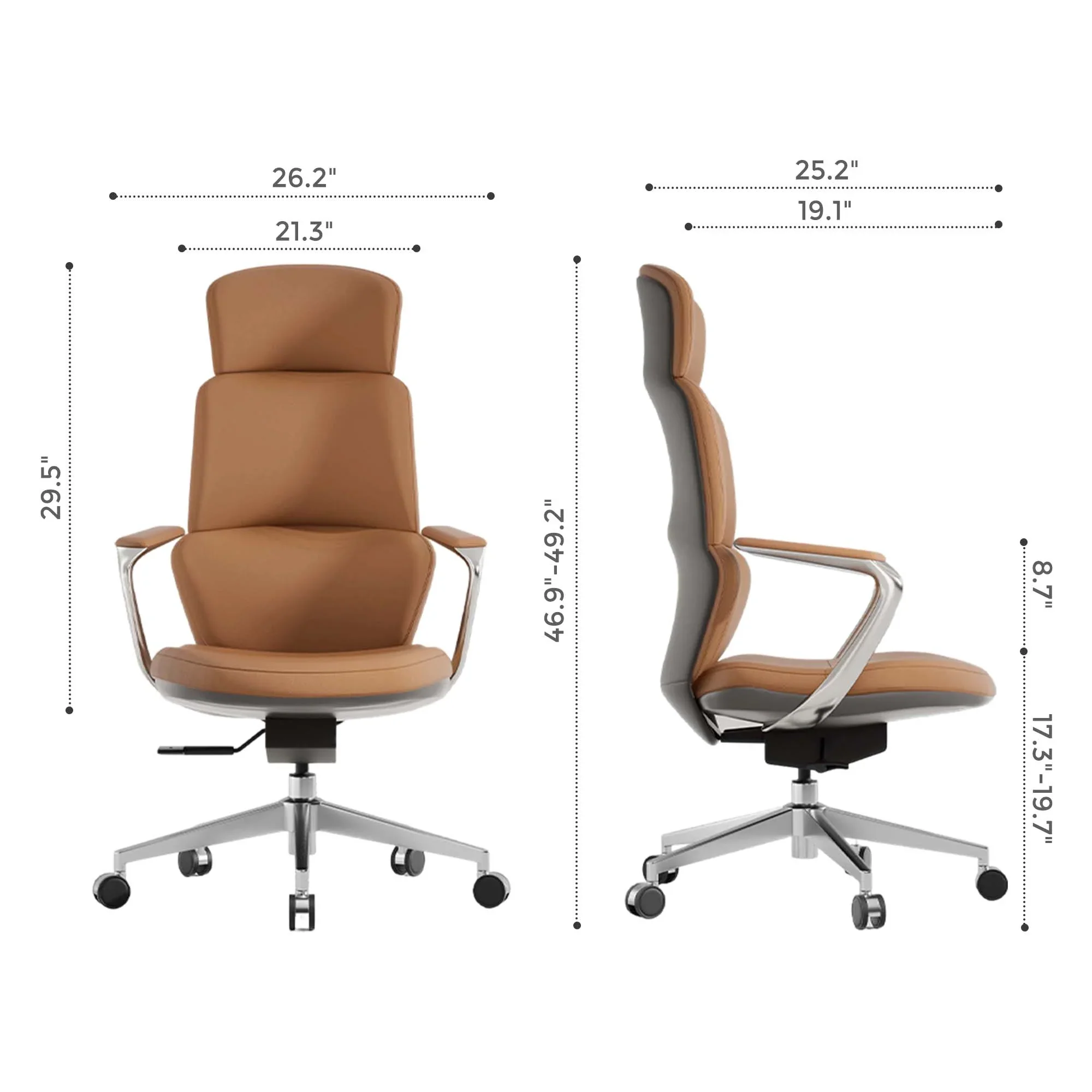 Nolan Leather Chair with Classic Design - Image 78