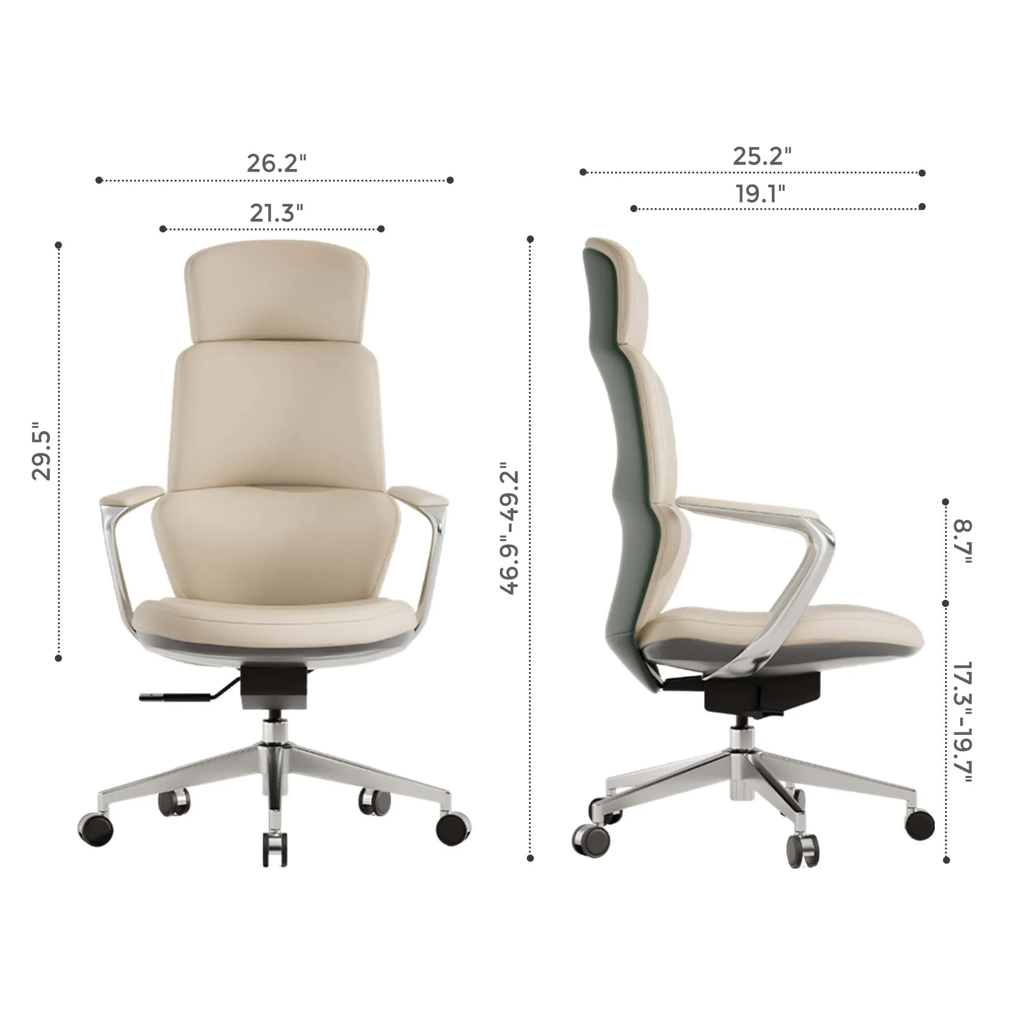 Nolan Leather Chair with Classic Design - Image 79