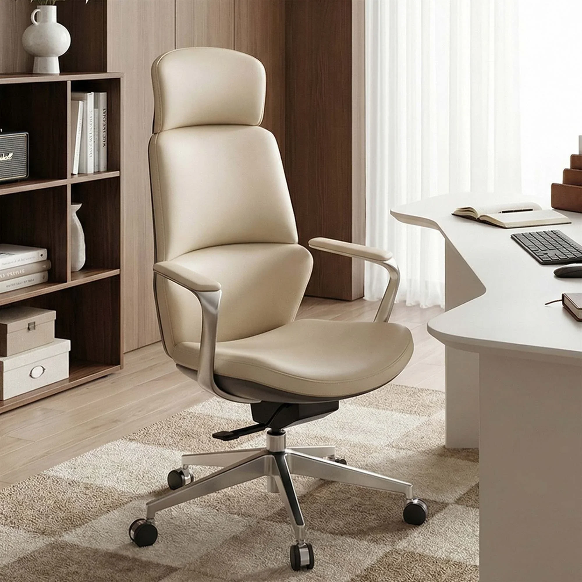 Nolan Leather Chair with Classic Design - Image 84