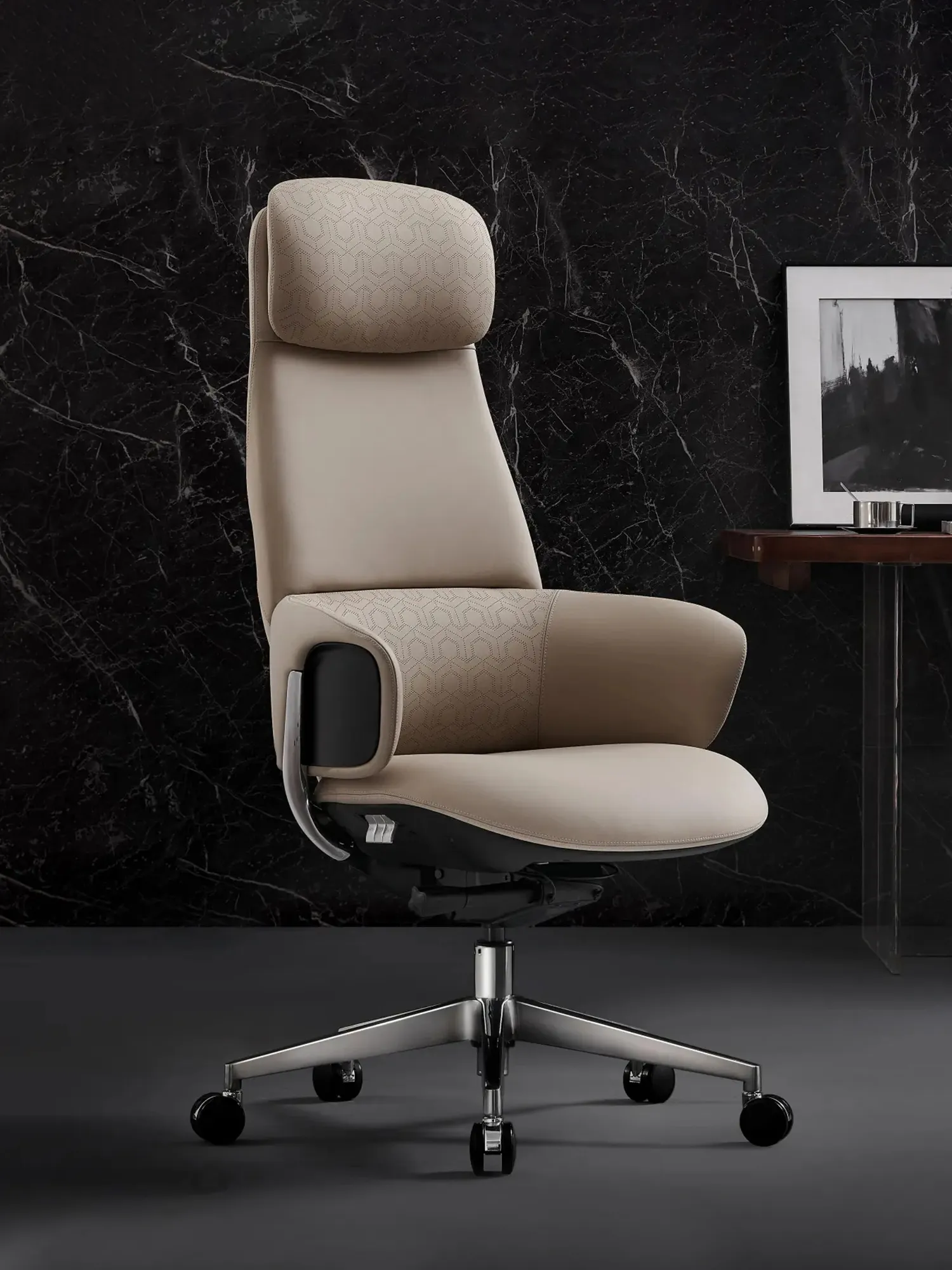 Norris Premium Leather Chair with Lumbar Support - Image 10