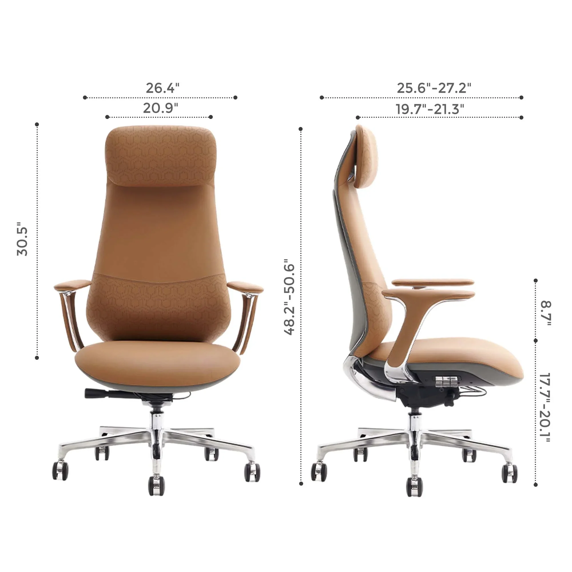 Norris Premium Leather Chair with Lumbar Support - Image 36