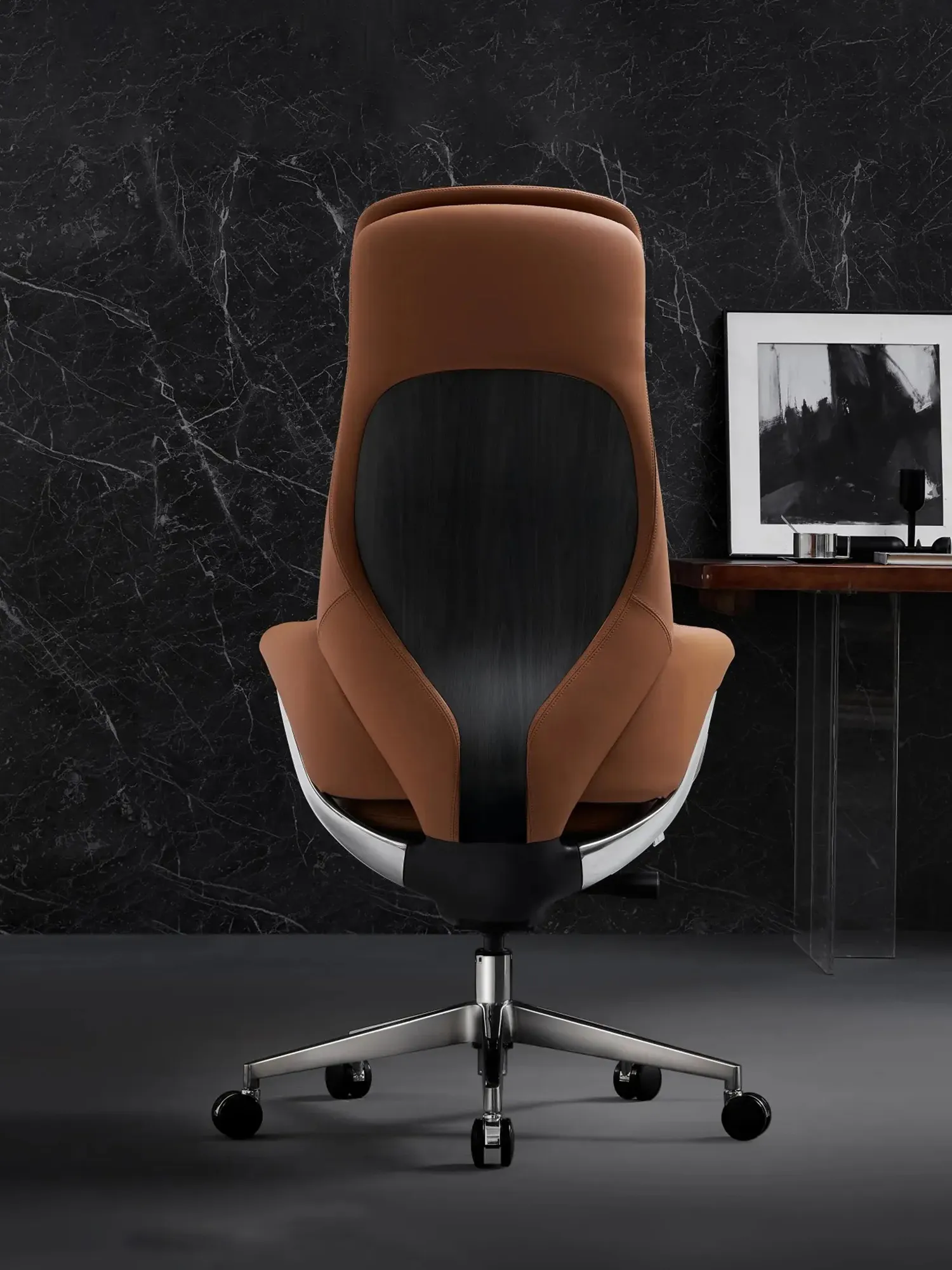 Norris Premium Leather Chair with Lumbar Support - Image 4