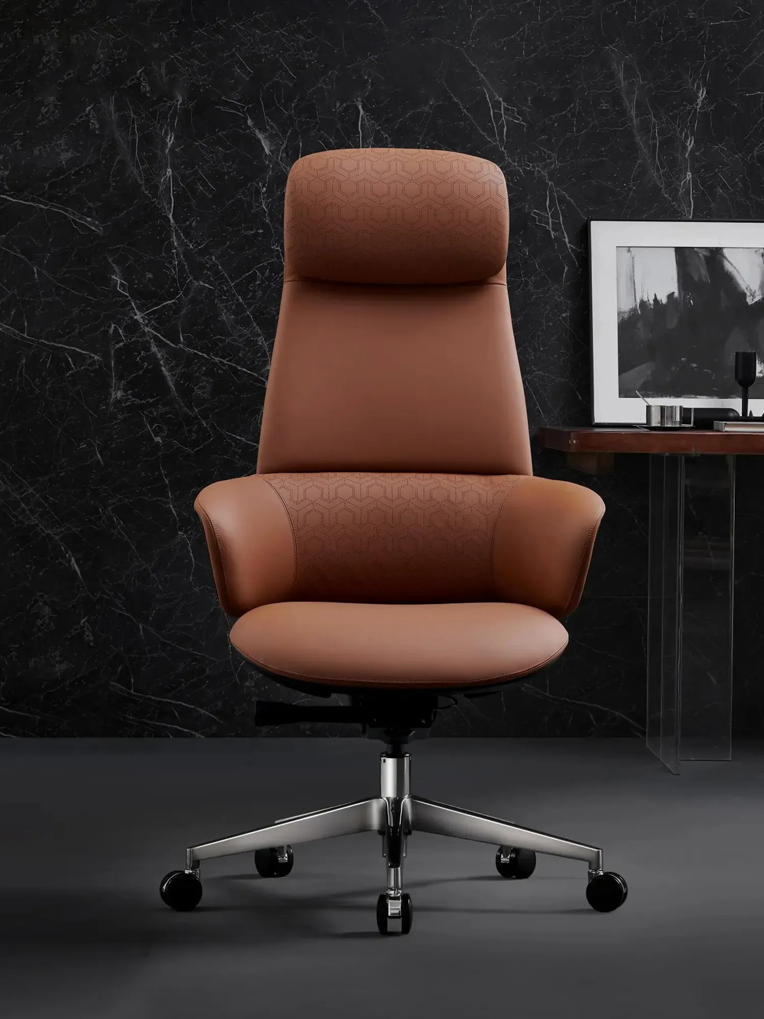 Norris Premium Leather Chair with Lumbar Support - Image 5